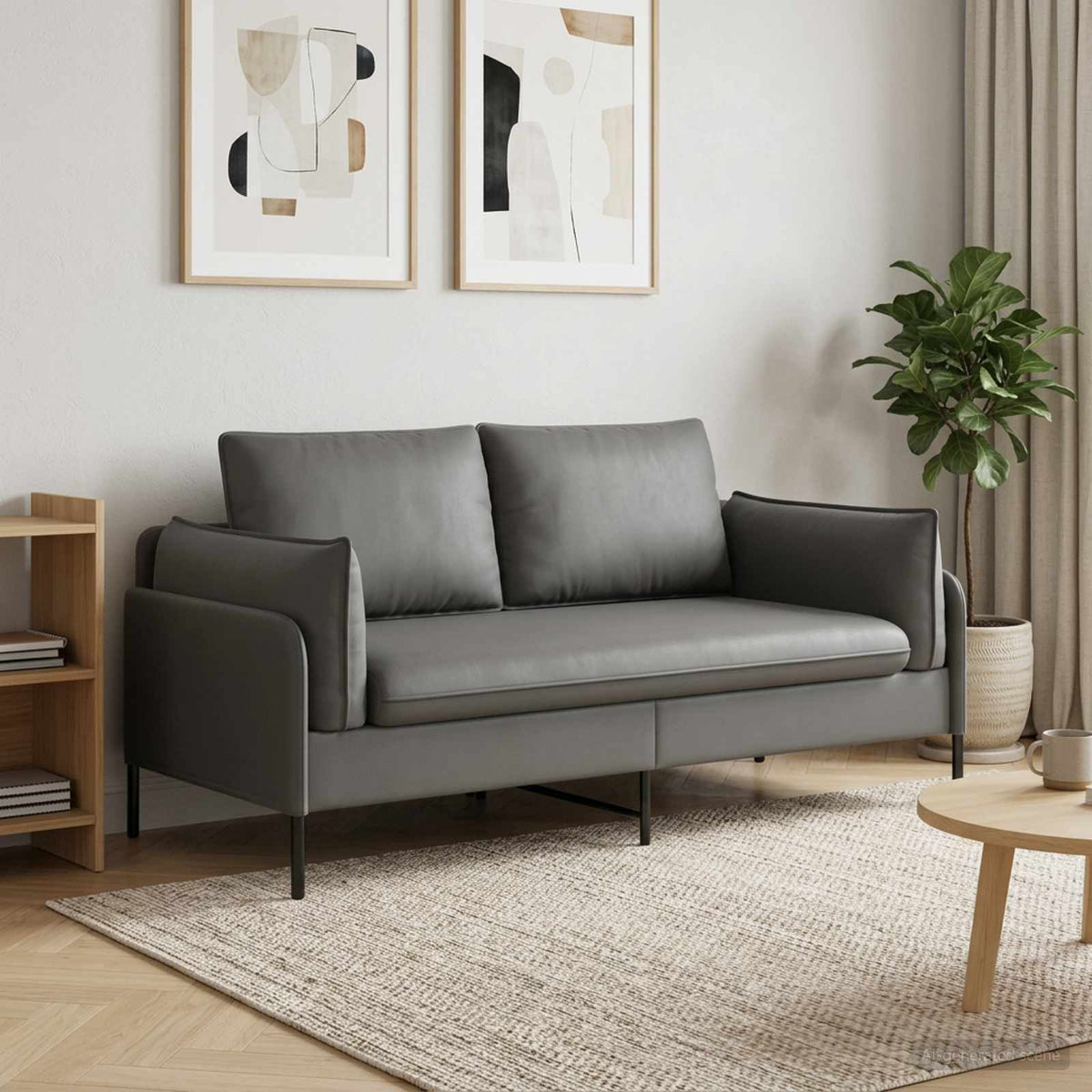 2-Seater Sofa 2-Seater Dark Grey 188 x 81 x 89 cm Velvet