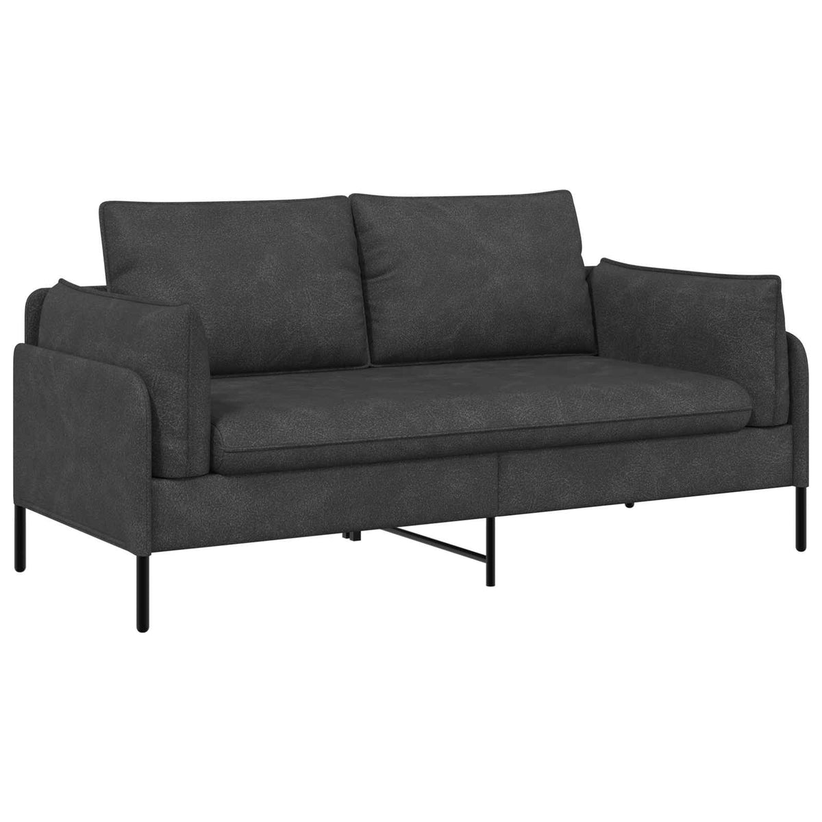 2-Seater Sofa Black 188 x 81 x 89 cm Faux Leather