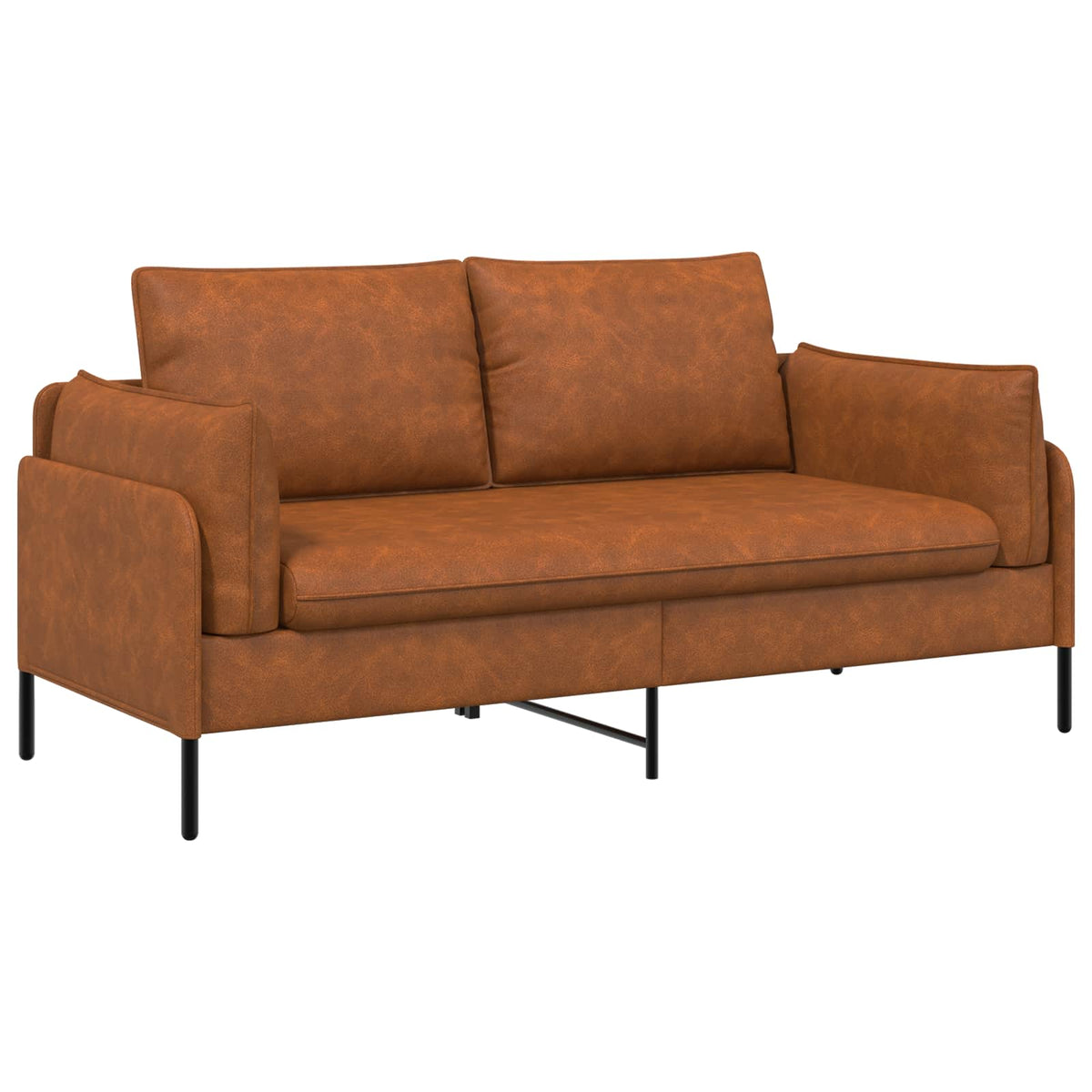 2-Seater Sofa Brown 188 x 81 x 89 cm Faux Leather