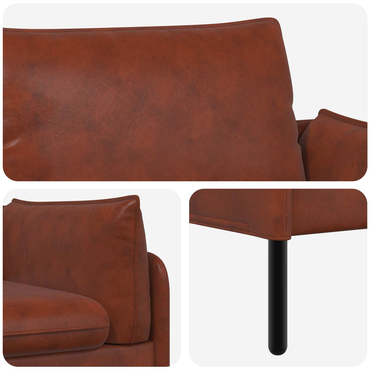 2-Seater Sofa Shiny Brown 188 x 81 x 89 cm Faux Leather
