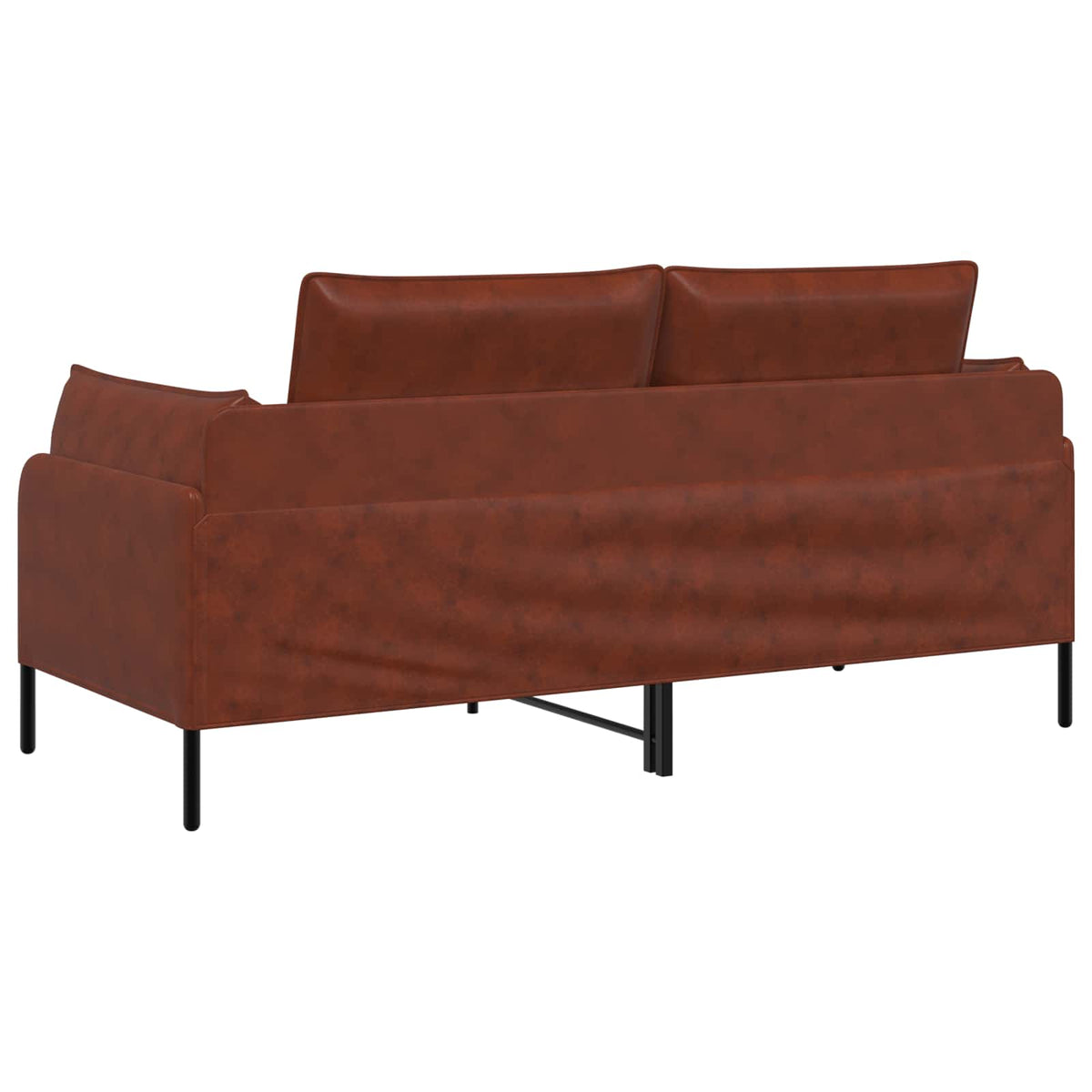 2-Seater Sofa Shiny Brown 188 x 81 x 89 cm Faux Leather