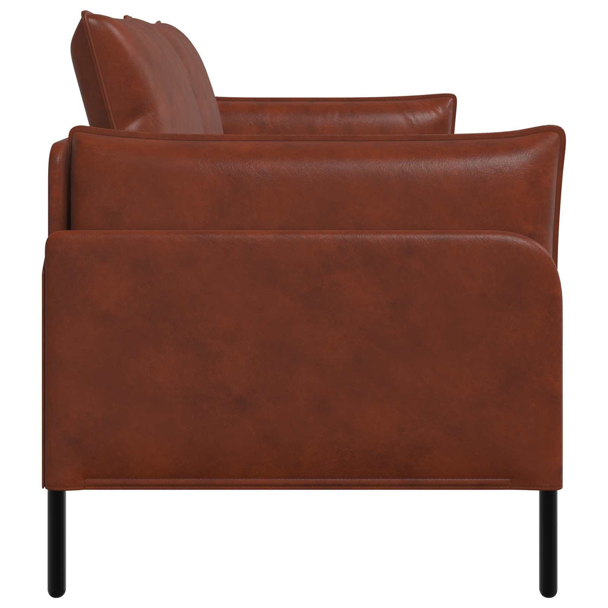 2-Seater Sofa Shiny Brown 188 x 81 x 89 cm Faux Leather
