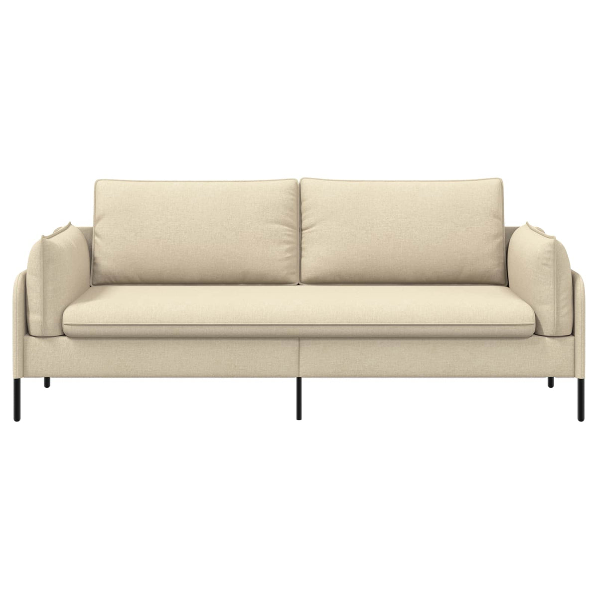 3-Seater Sofa Cream 222 x 81 x 89 cm Fabric