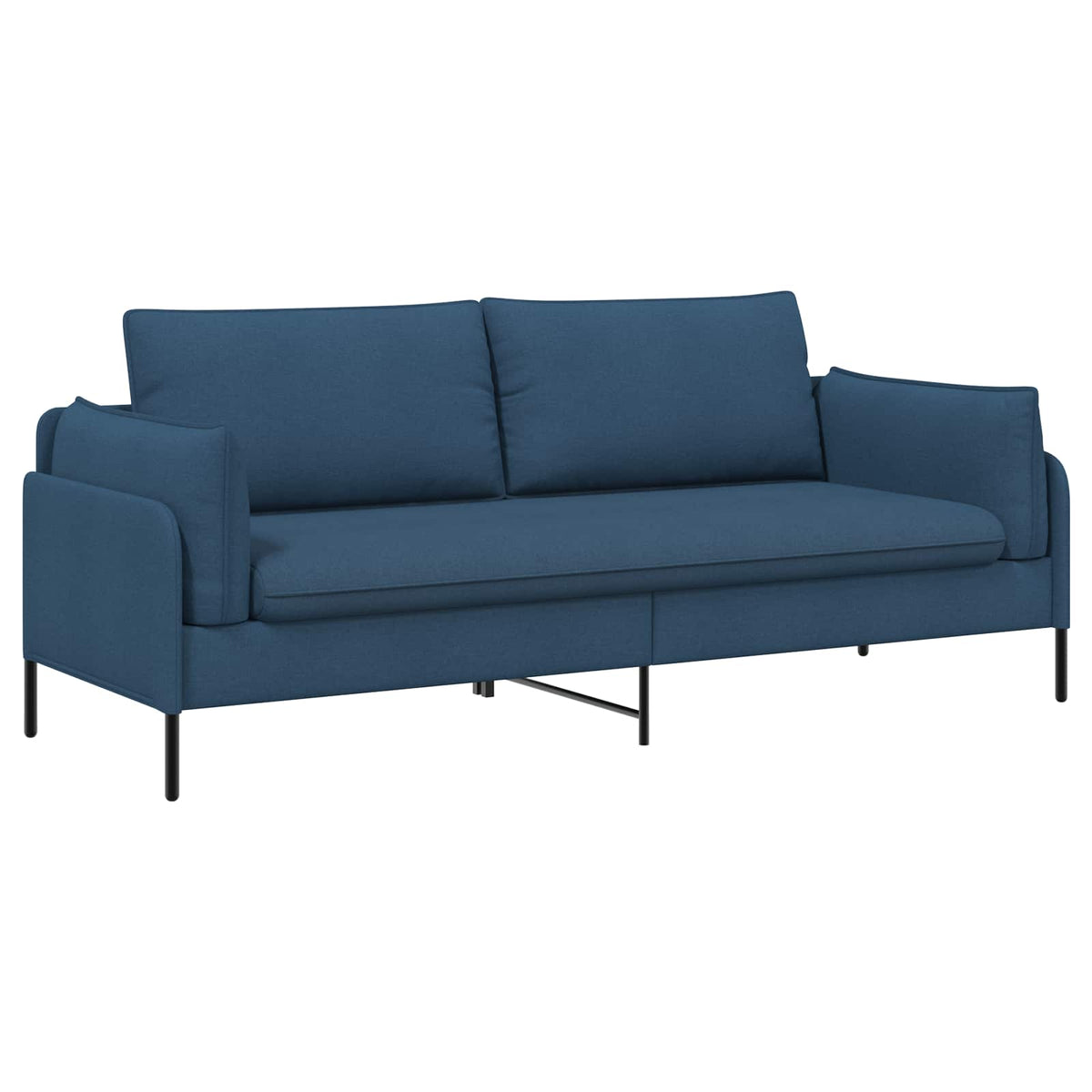 3-Seater Sofa Blue 222 x 81 x 89 cm Fabric