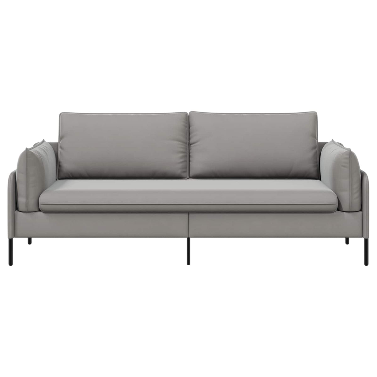 3-Seater Sofa Light Grey 222 x 81 x 89 cm Velvet