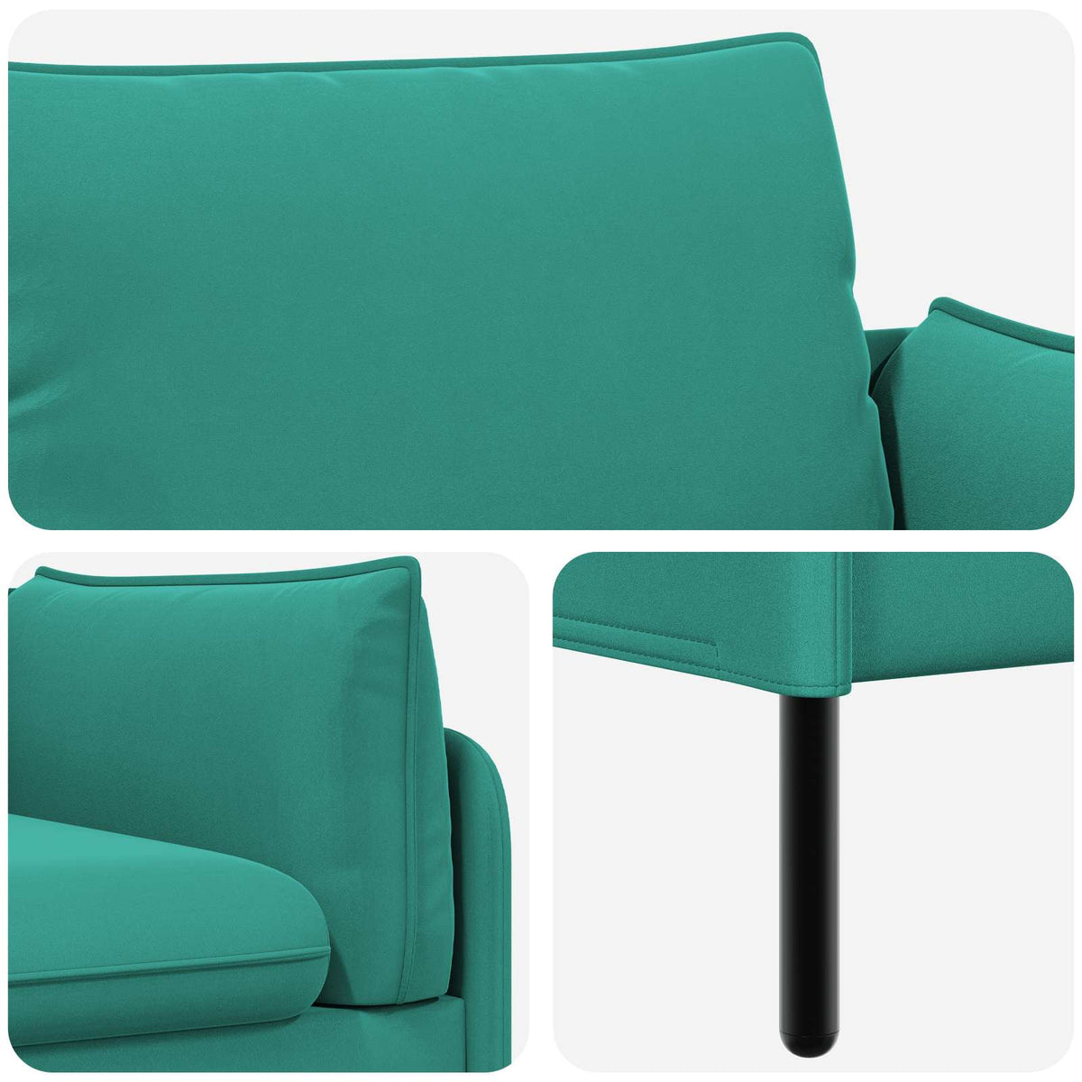 3-Seater Sofa Turquoise 222 x 81 x 89 cm Velvet