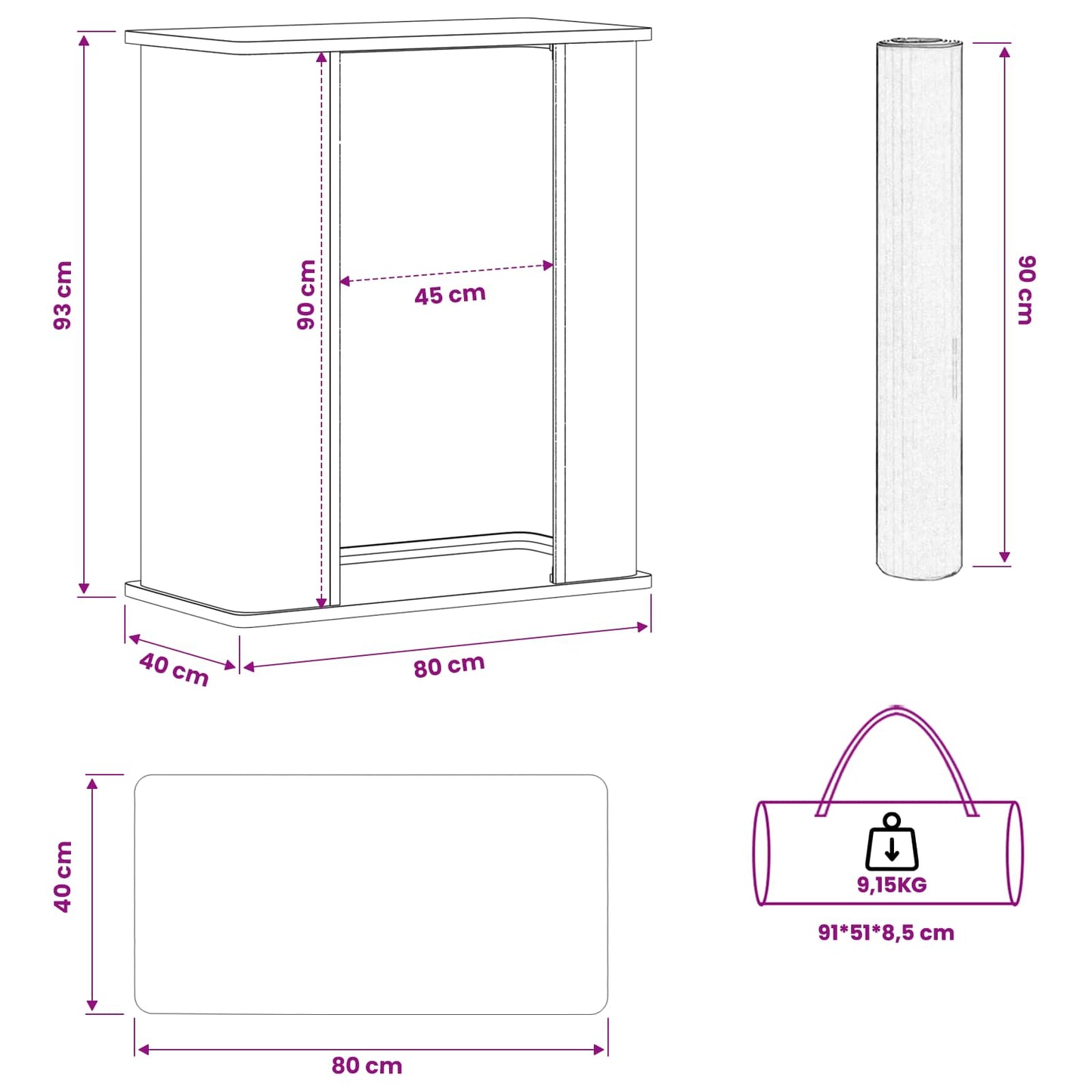 Trade Show Counter Light Brown and White 80 x 40 x 93 cm