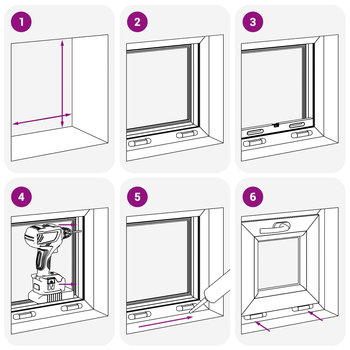Basement Window Internal Colour White RISOR 40 x 40 cm
