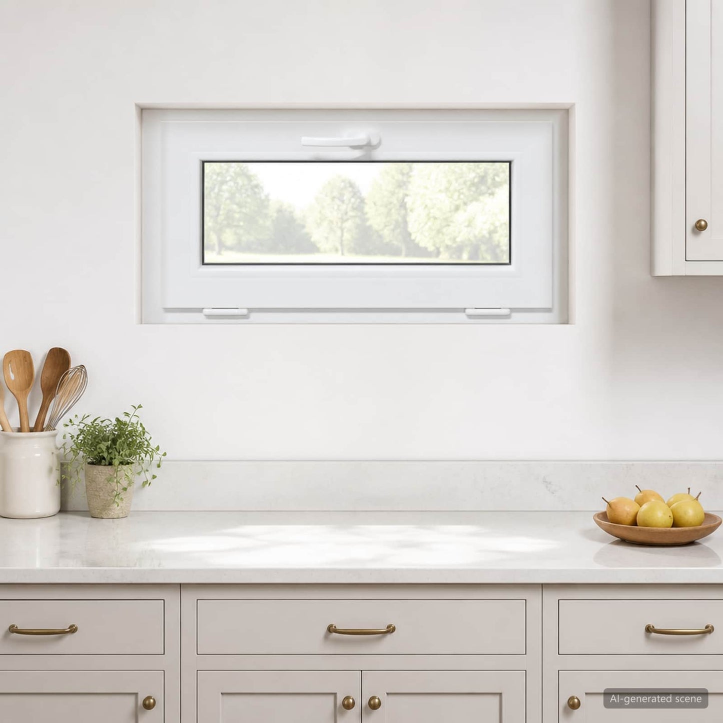 Basement Window Internal Colour White RISOR 75 x 40 cm