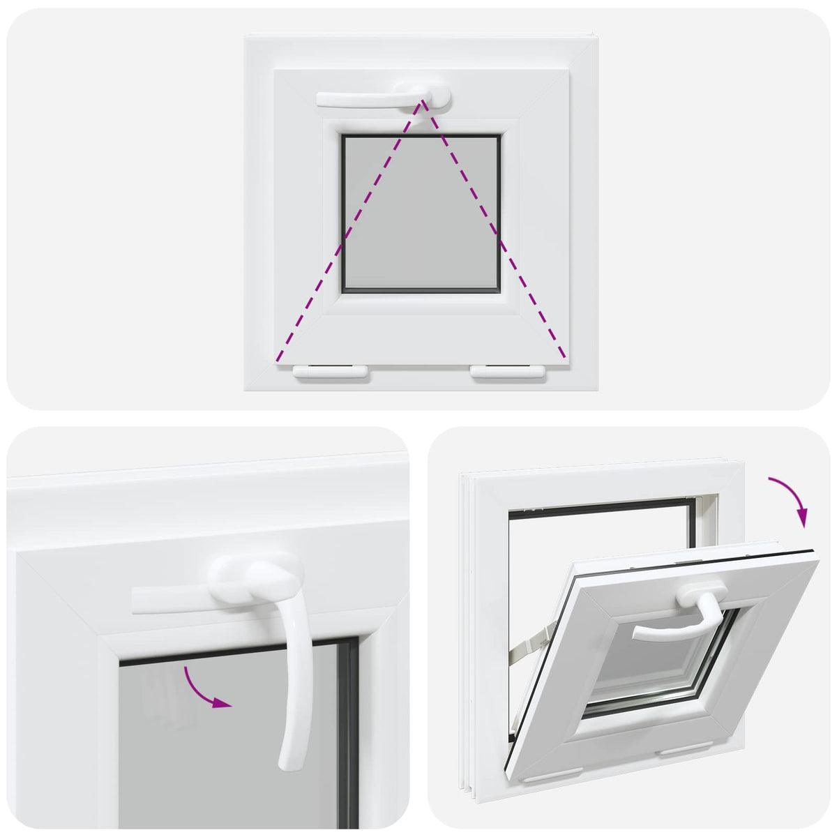 Basement Window Internal Colour White RISOR 45 x 45 cm