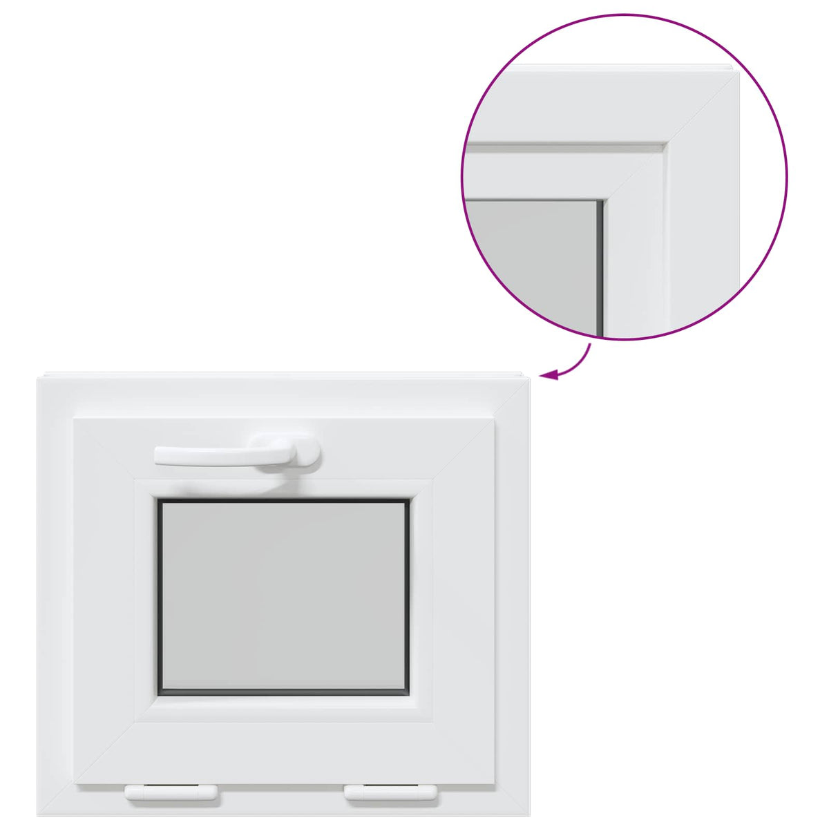 Basement Window Internal Colour White RISOR 50 x 45 cm