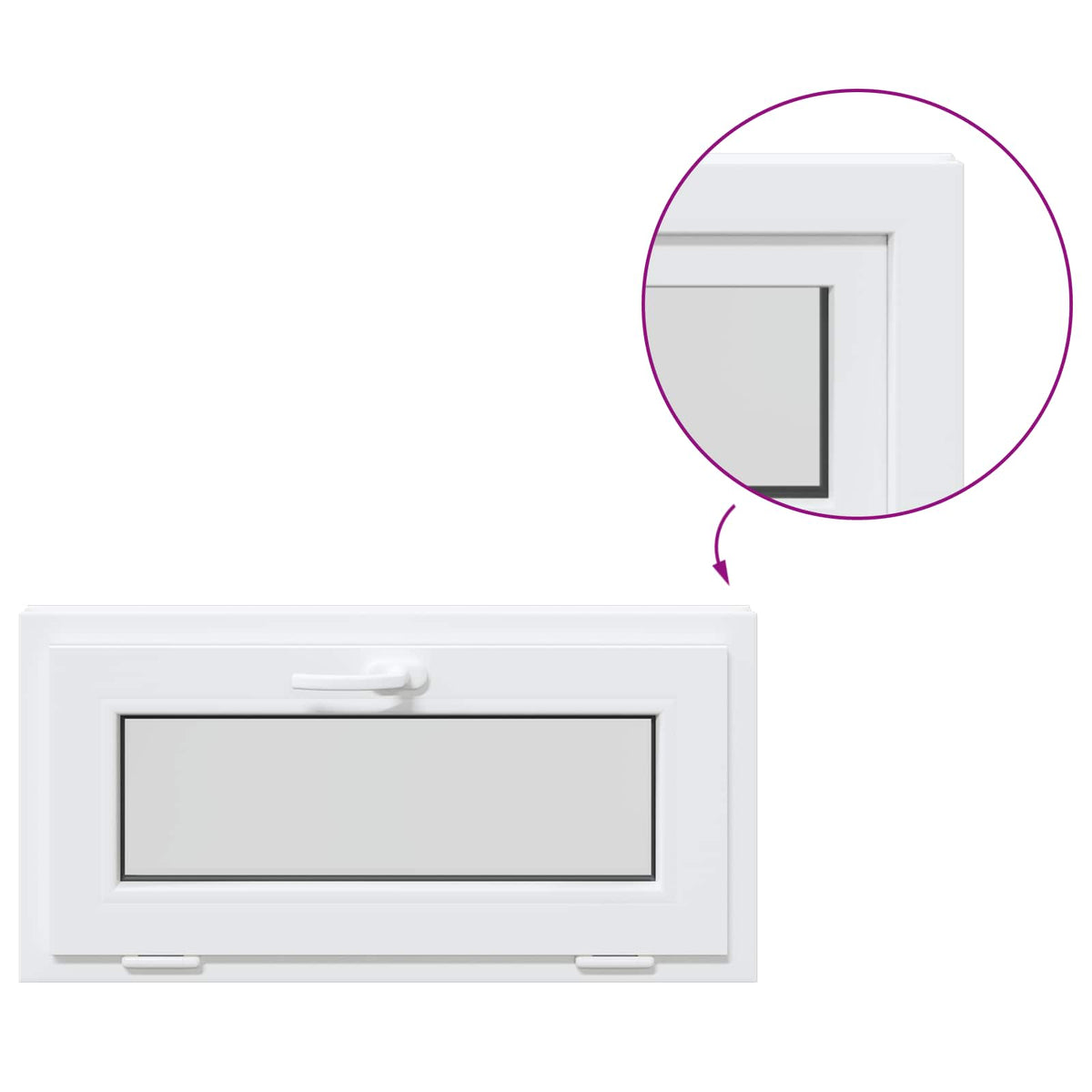 Basement Window Internal Colour White RISOR 75 x 45 cm