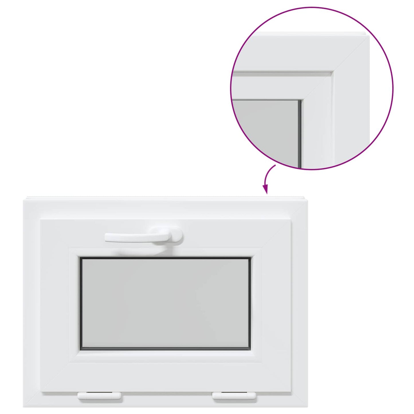 Basement Window Internal Colour White RISOR 50 x 40 cm
