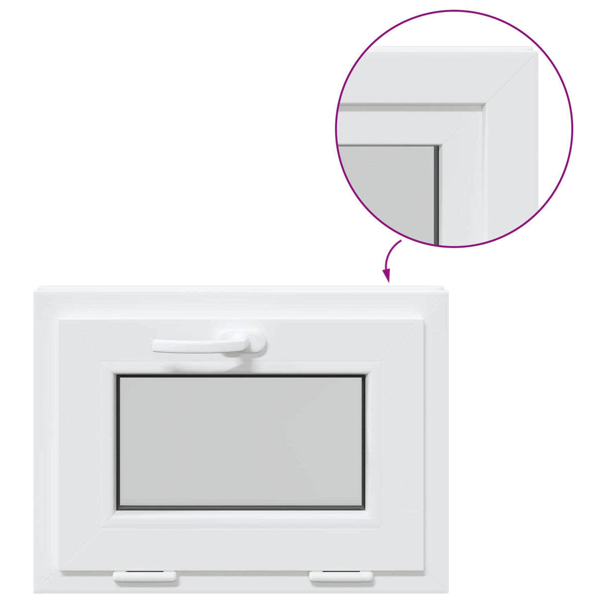 Basement Window Internal Colour White RISOR 50 x 40 cm
