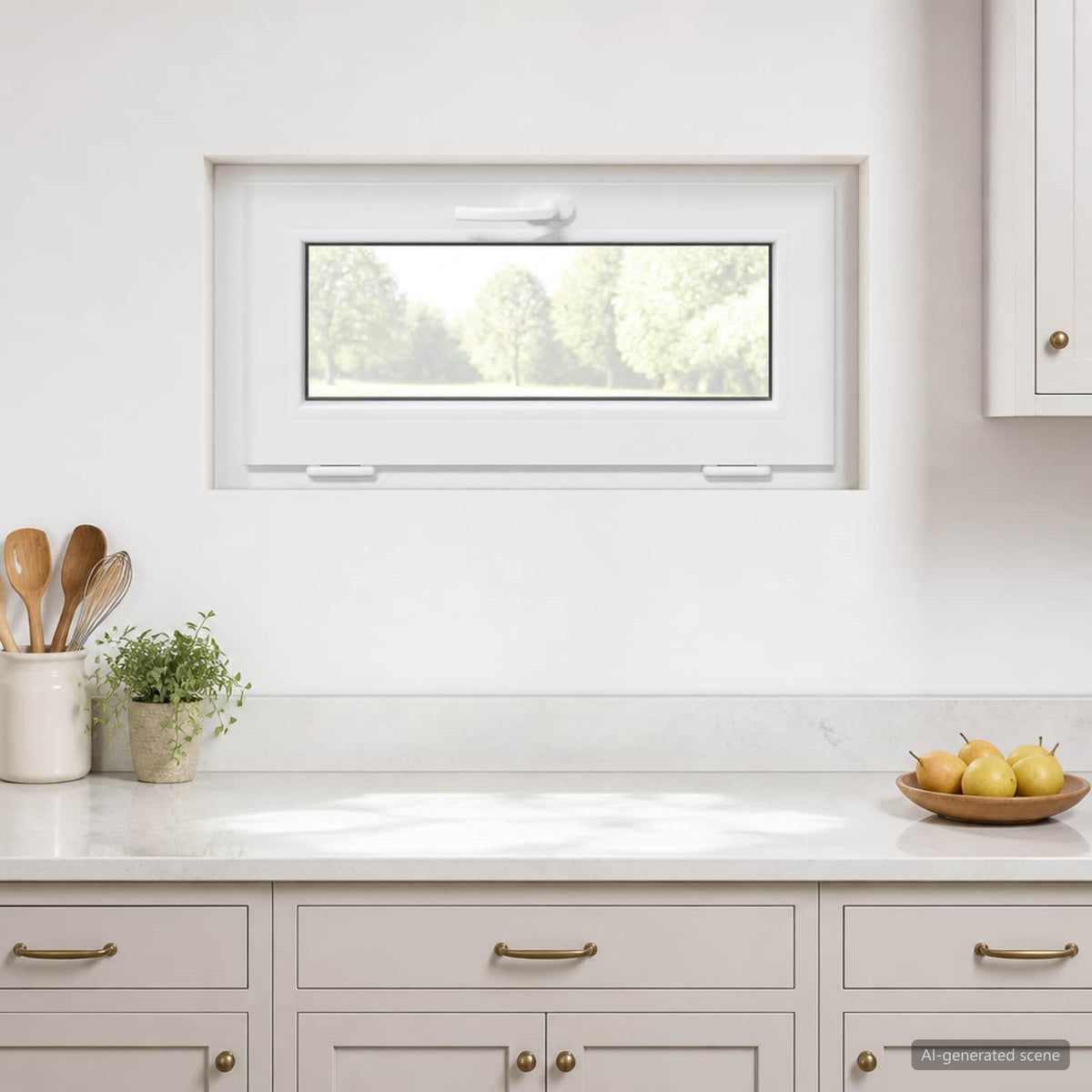 Basement Window Internal Colour White RISOR 85 x 40 cm