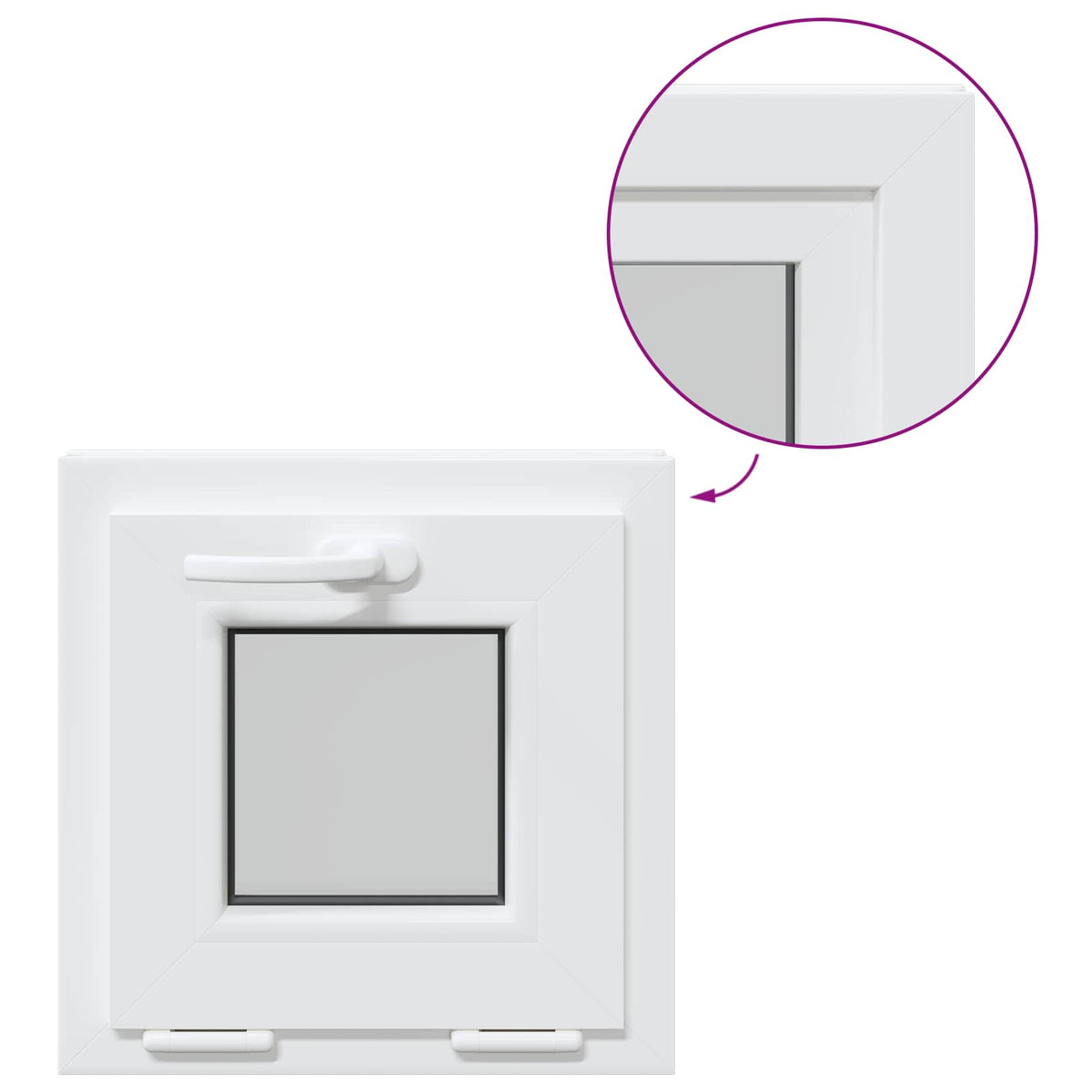 Basement Window Internal Colour White RISOR 45 x 45 cm