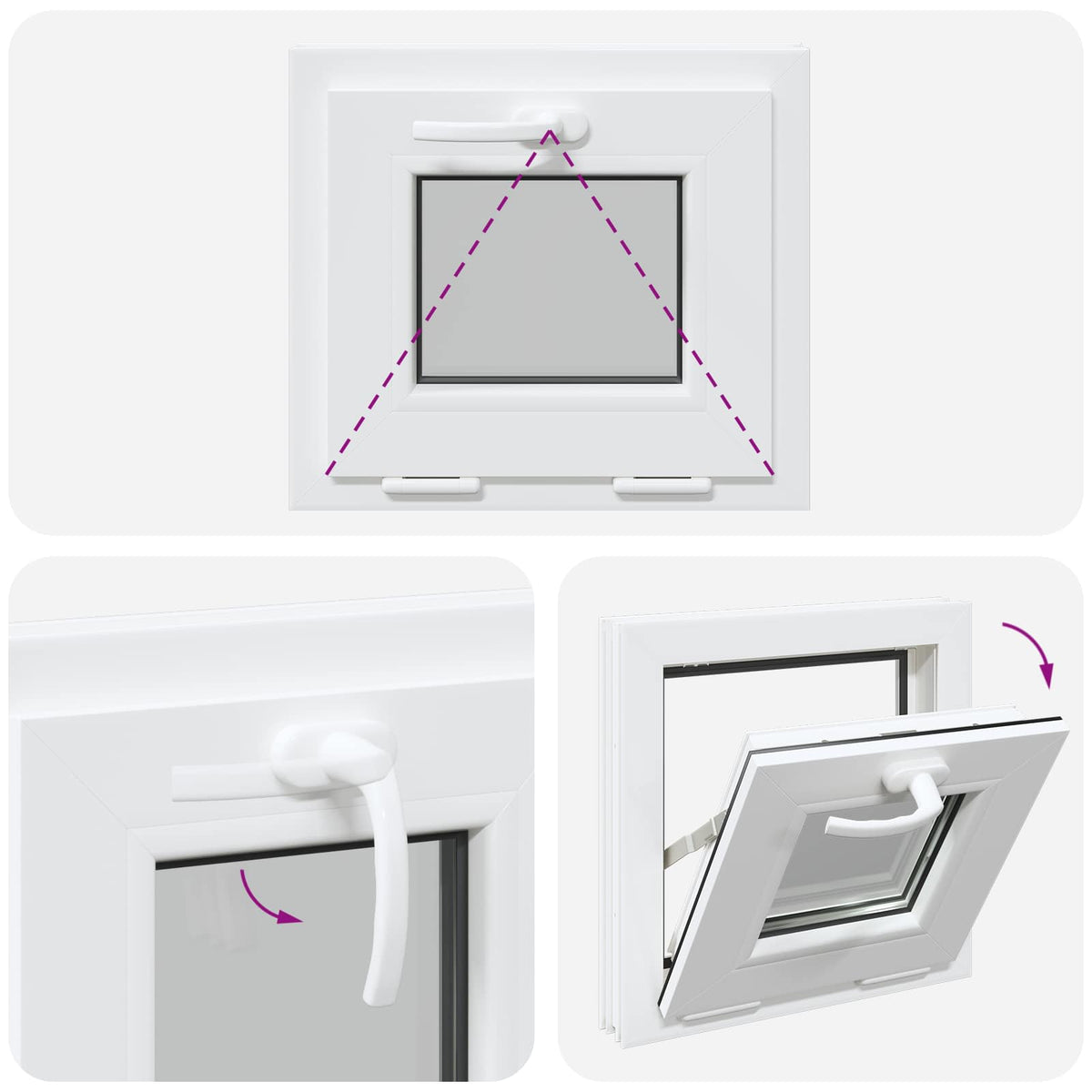Basement Window Internal Colour White RISOR 50 x 45 cm
