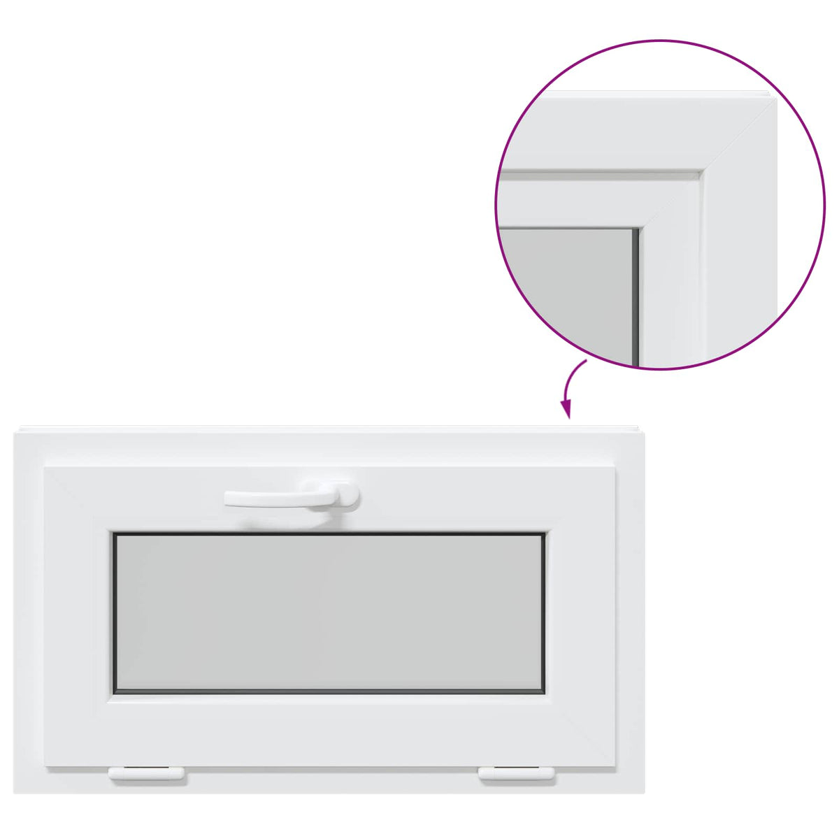 Basement Window Internal Colour White RISOR 70 x 45 cm