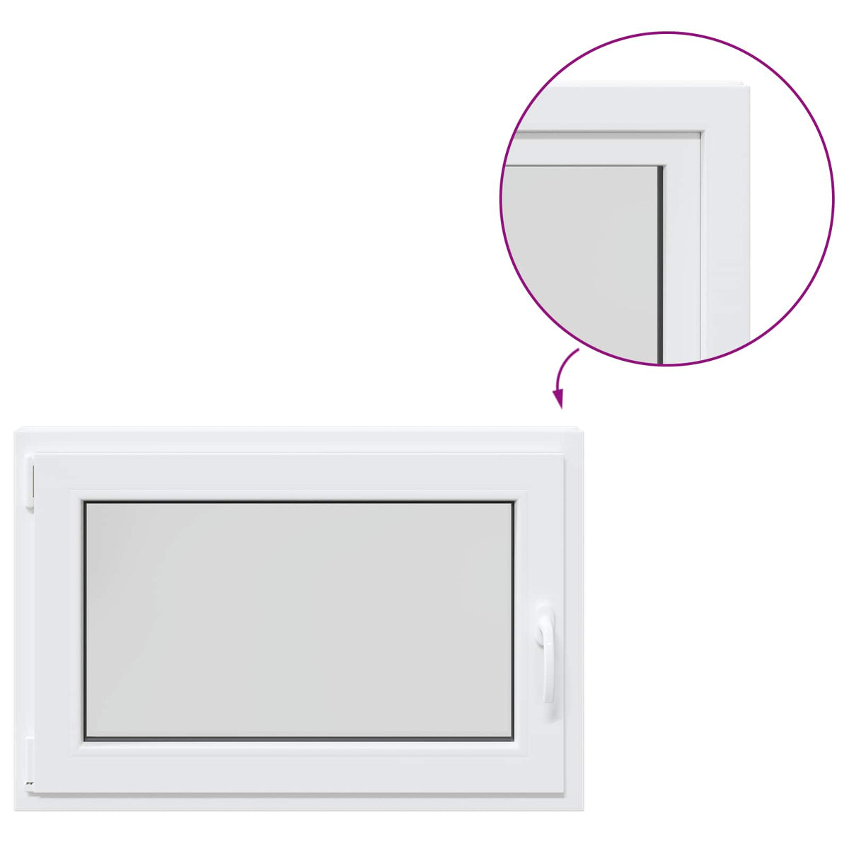 Basement Window Internal Colour White RISOR 85 x 50 cm
