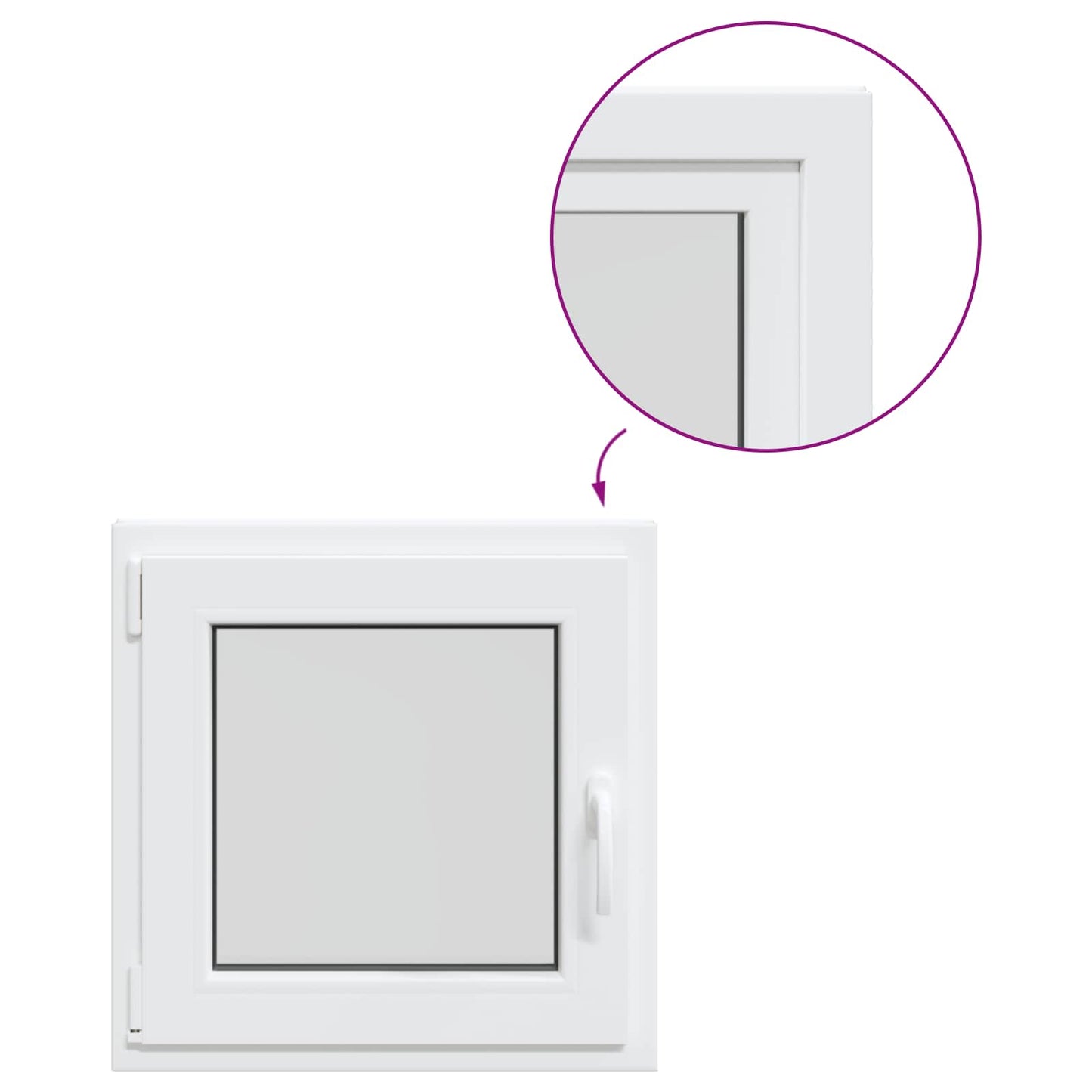 Basement Window RISOR 55 x 55 cm PVC and Glass
