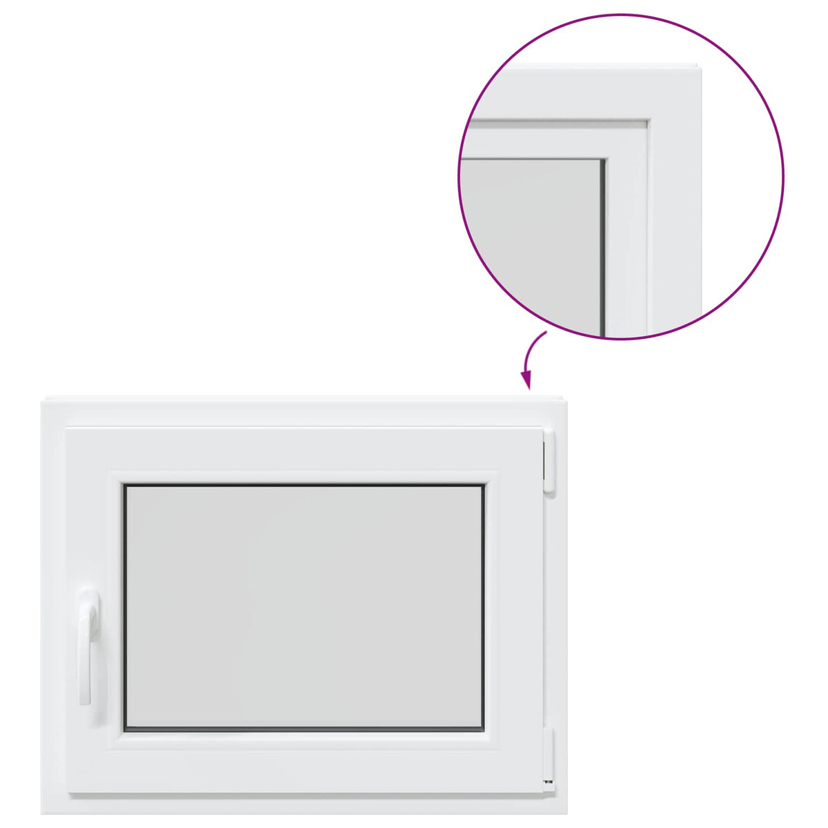Basement Window Internal Colour White RISOR 70 x 55 cm