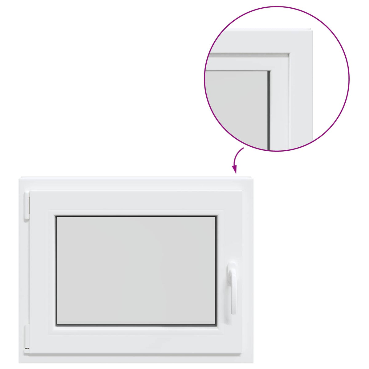 Basement Window Internal Colour White RISOR 75 x 55 cm