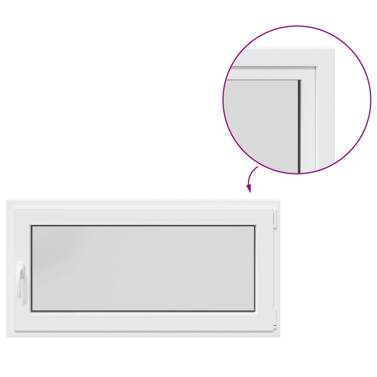 Basement Window RISOR 120 x 55 cm PVC and Glass