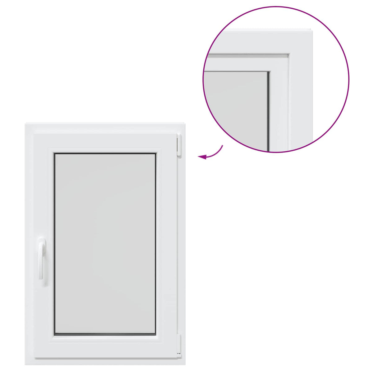 Basement Window Internal Colour White RISOR 50 x 90 cm