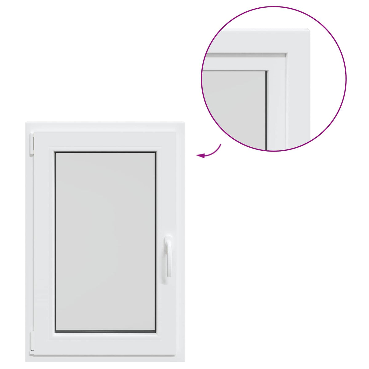 Basement Window Internal Colour White RISOR 50 x 90 cm