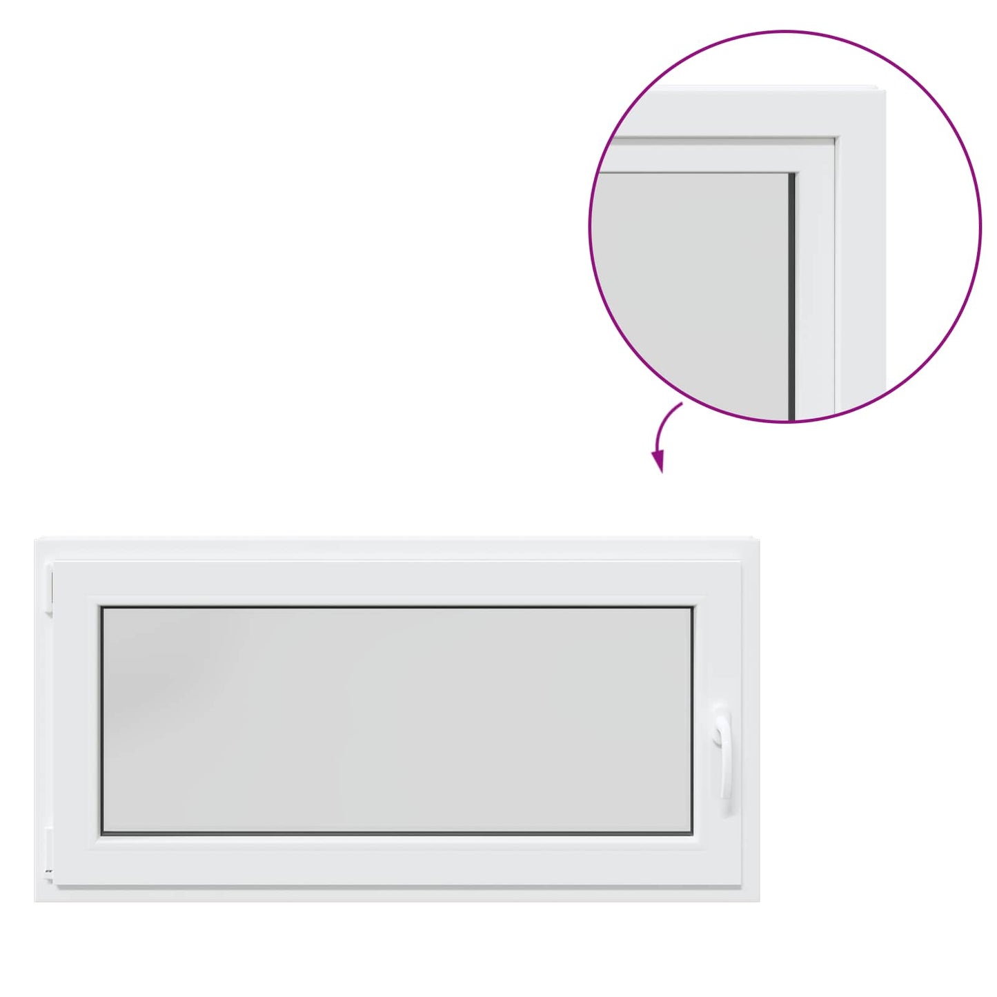 Basement Window Internal Colour White RISOR 120 x 50 cm