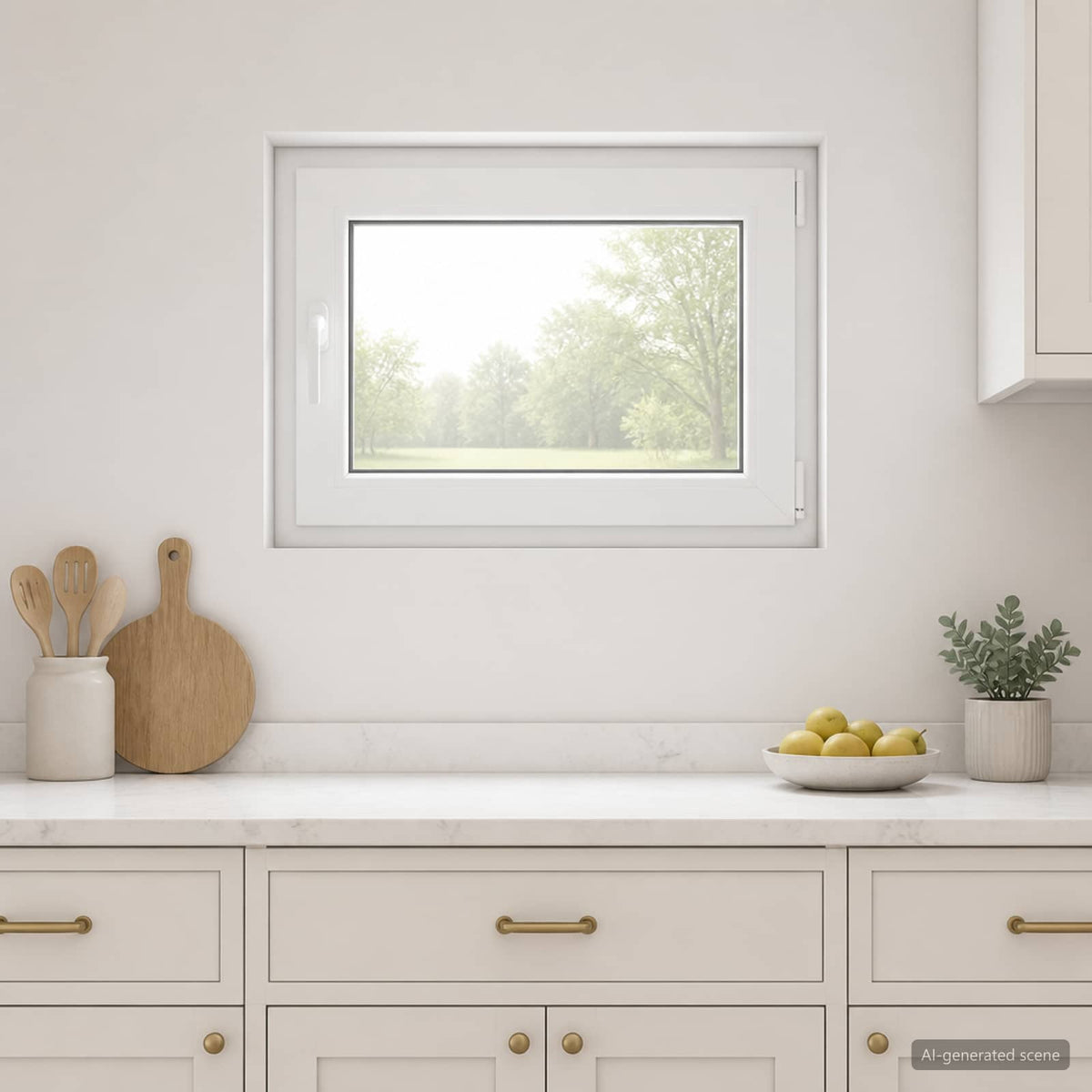 Basement Window Internal Colour White RISOR 80 x 55 cm