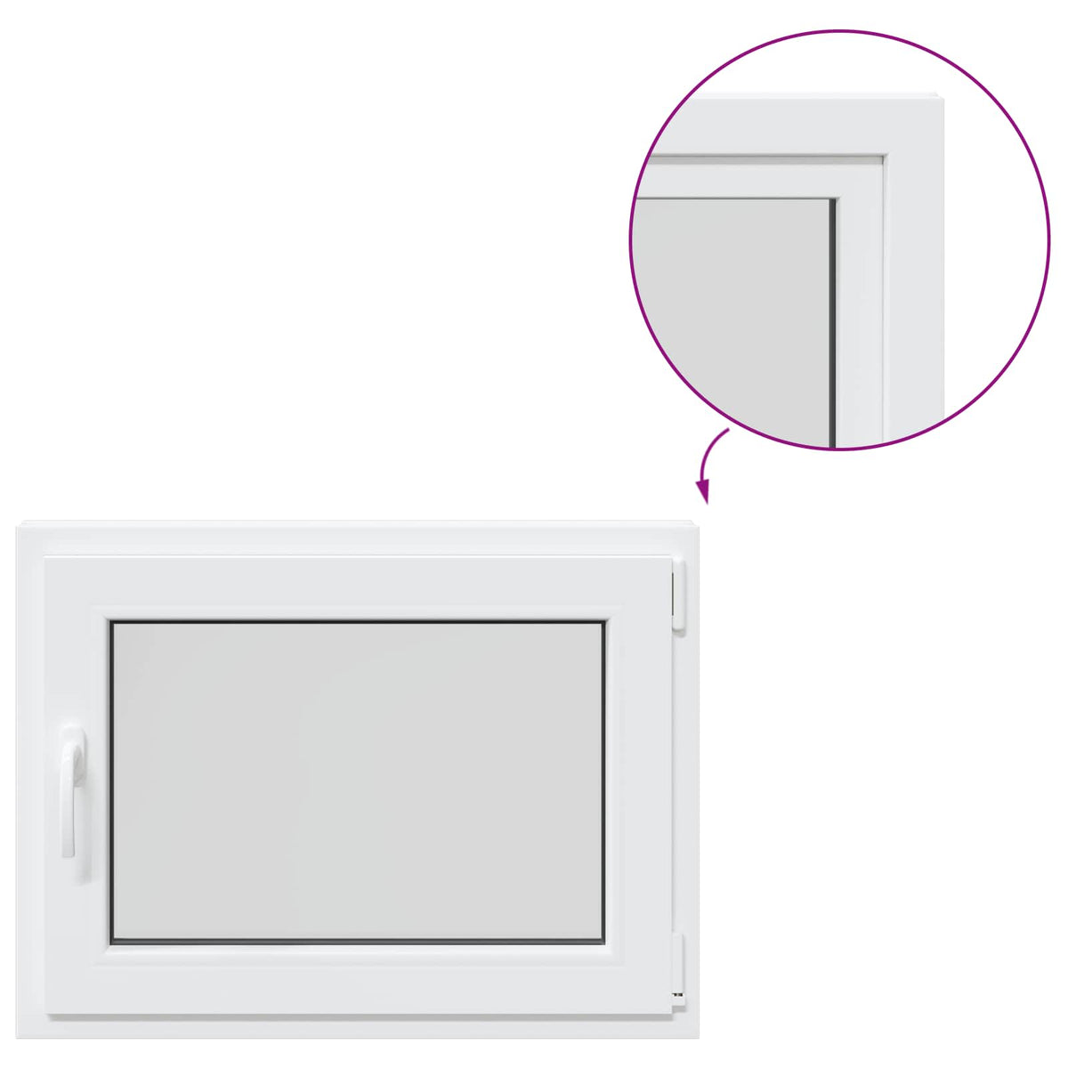 Basement Window Internal Colour White RISOR 80 x 55 cm