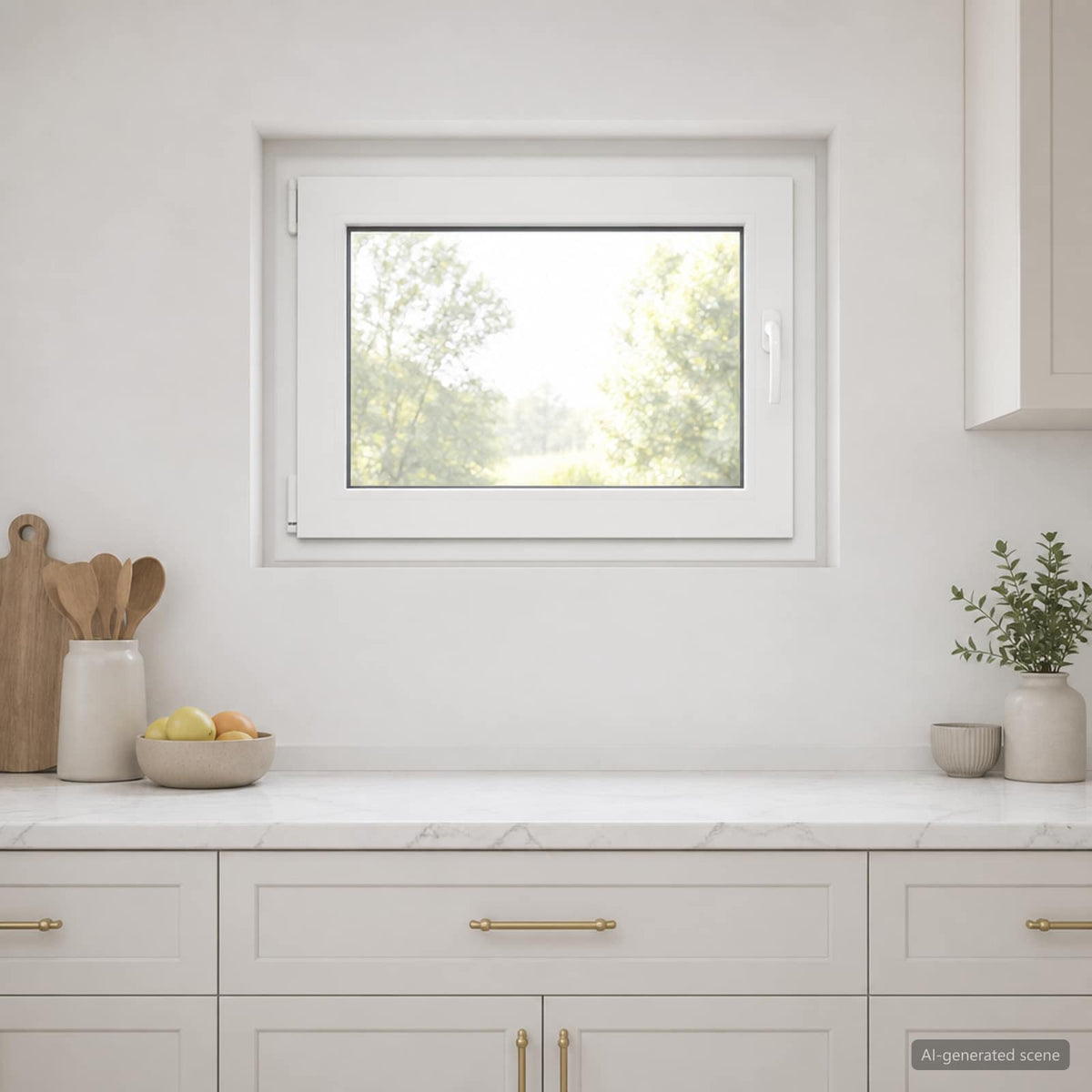Basement Window Internal Colour White RISOR 80 x 55 cm