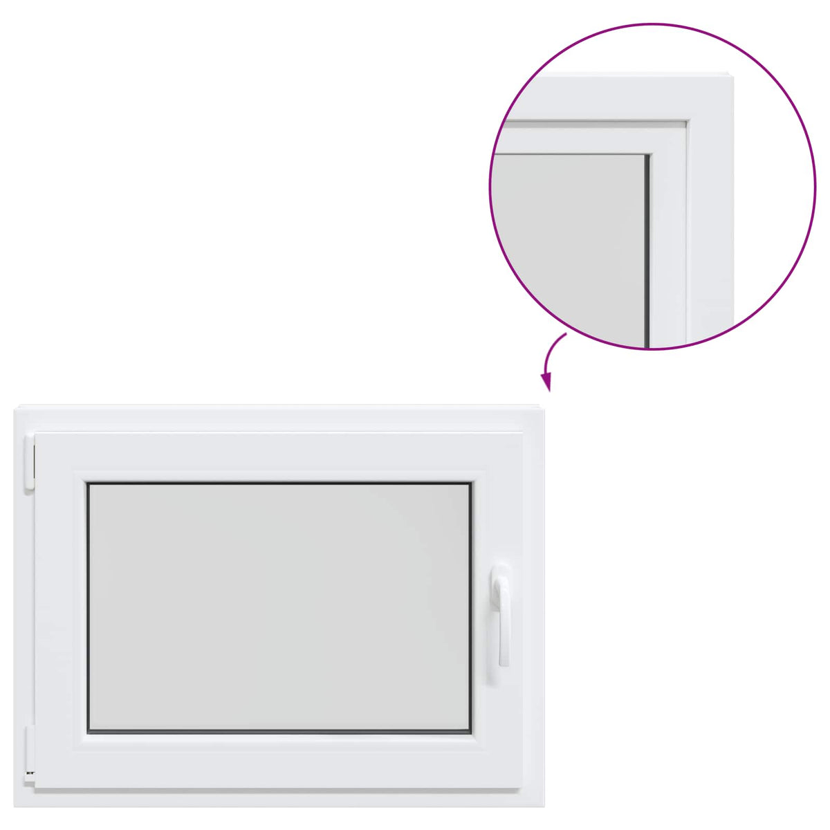 Basement Window Internal Colour White RISOR 80 x 55 cm