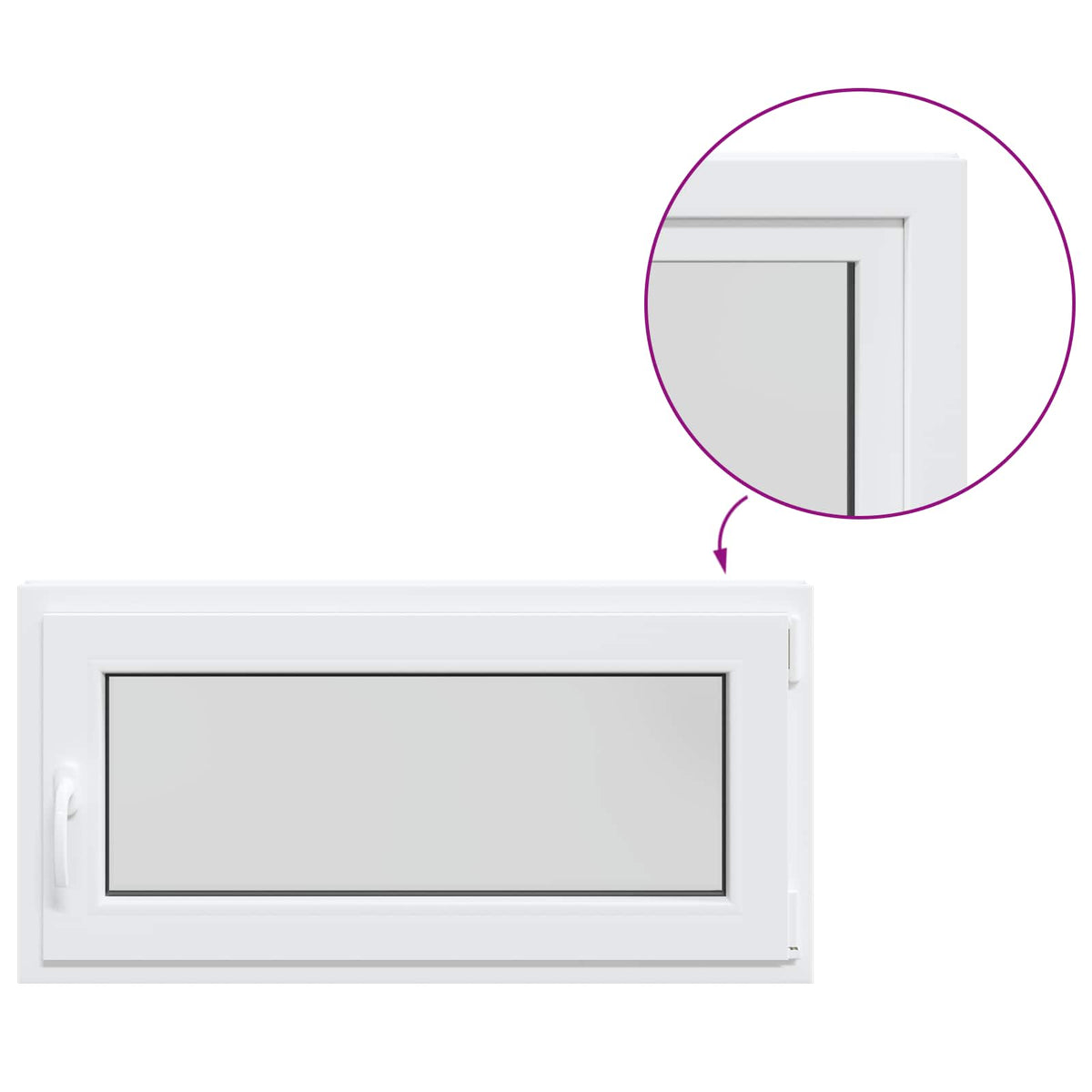 Basement Window Internal Colour White RISOR 100 x 55 cm