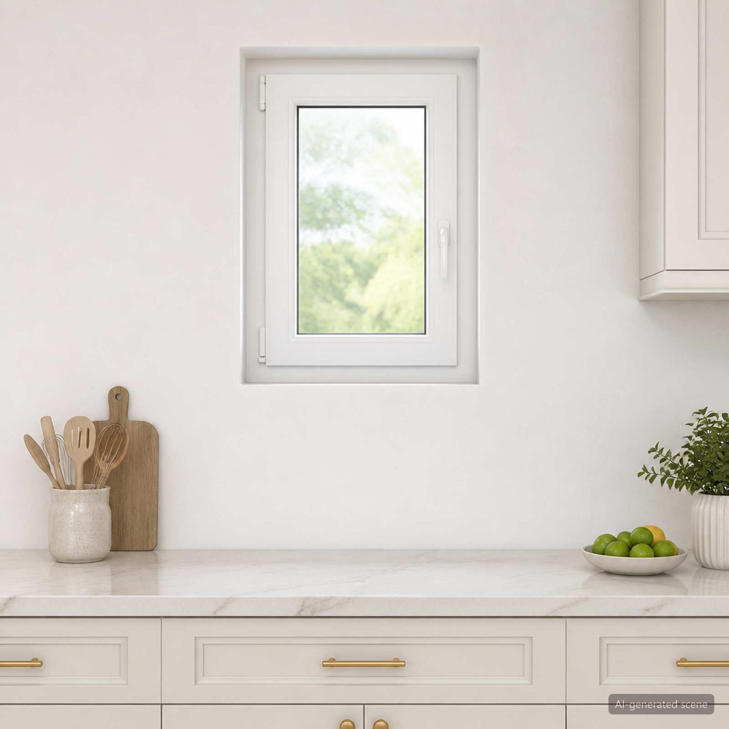 Basement Window Internal Colour White RISOR 40 x 80 cm