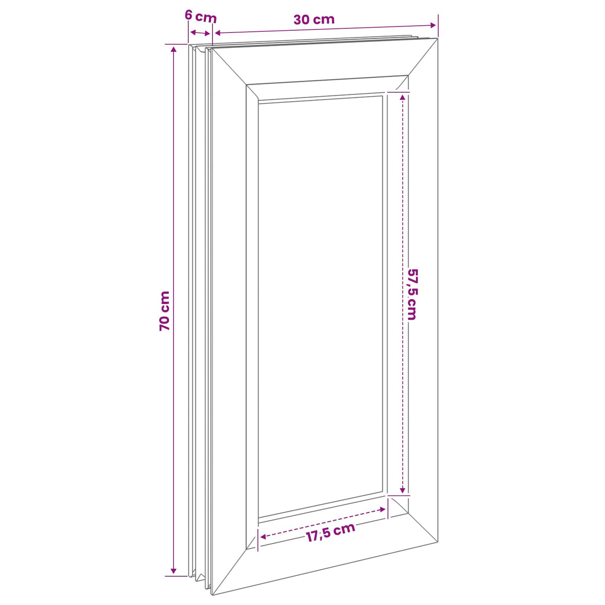 Cellar Window Internal Colour White RISOR 30 x 70 cm