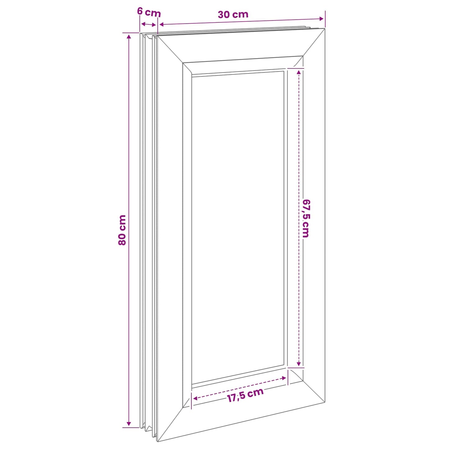 Cellar Window Internal Colour White RISOR 30 x 80 cm