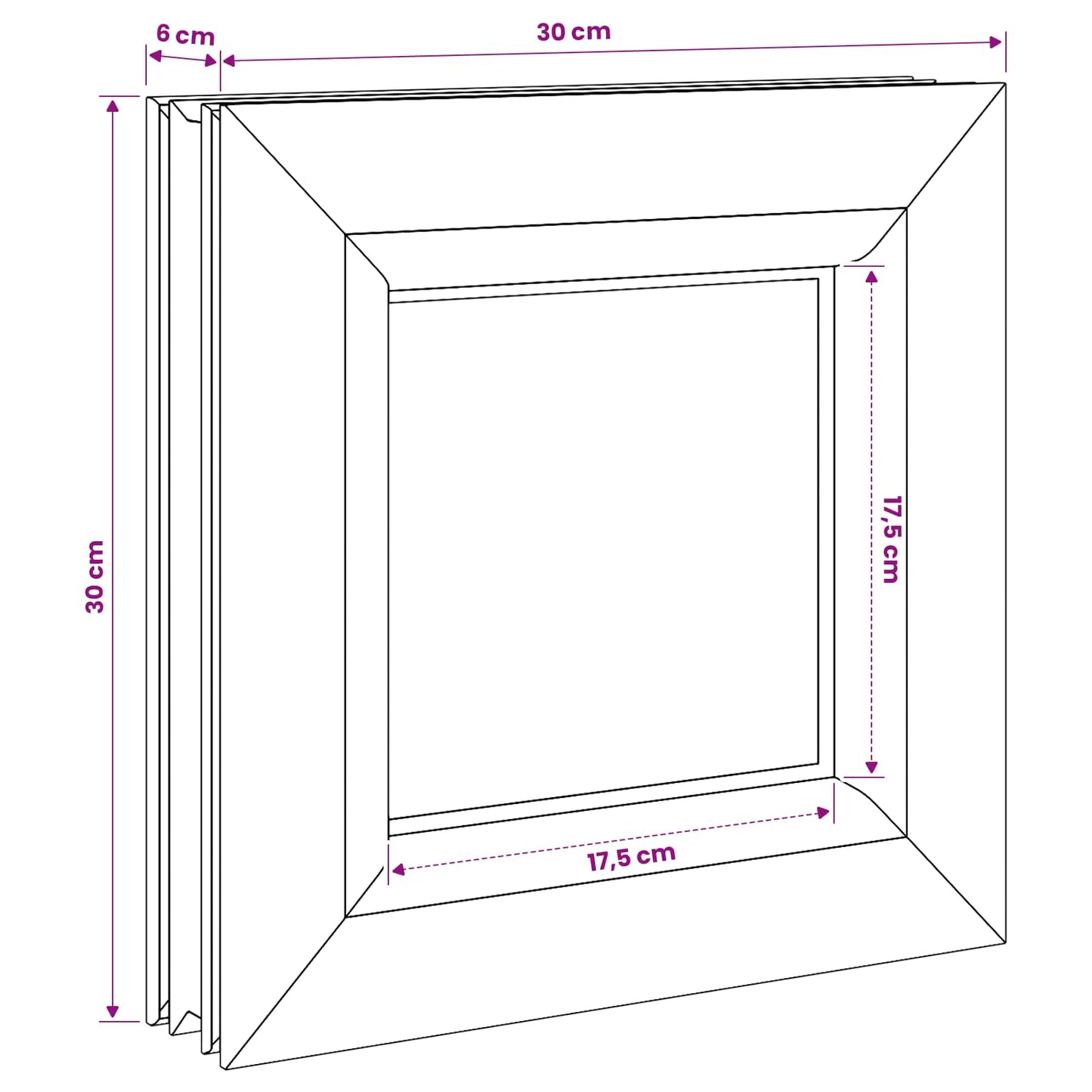 Cellar Window Internal Colour White RISOR 30 x 30 cm