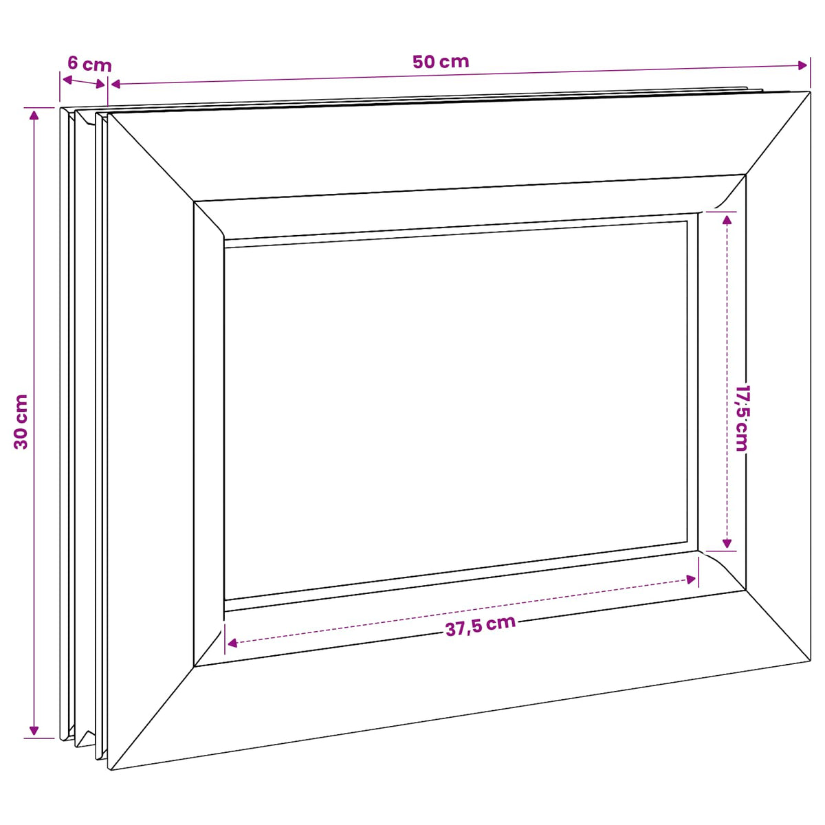 Cellar Window Internal Colour White RISOR 50 x 30 cm