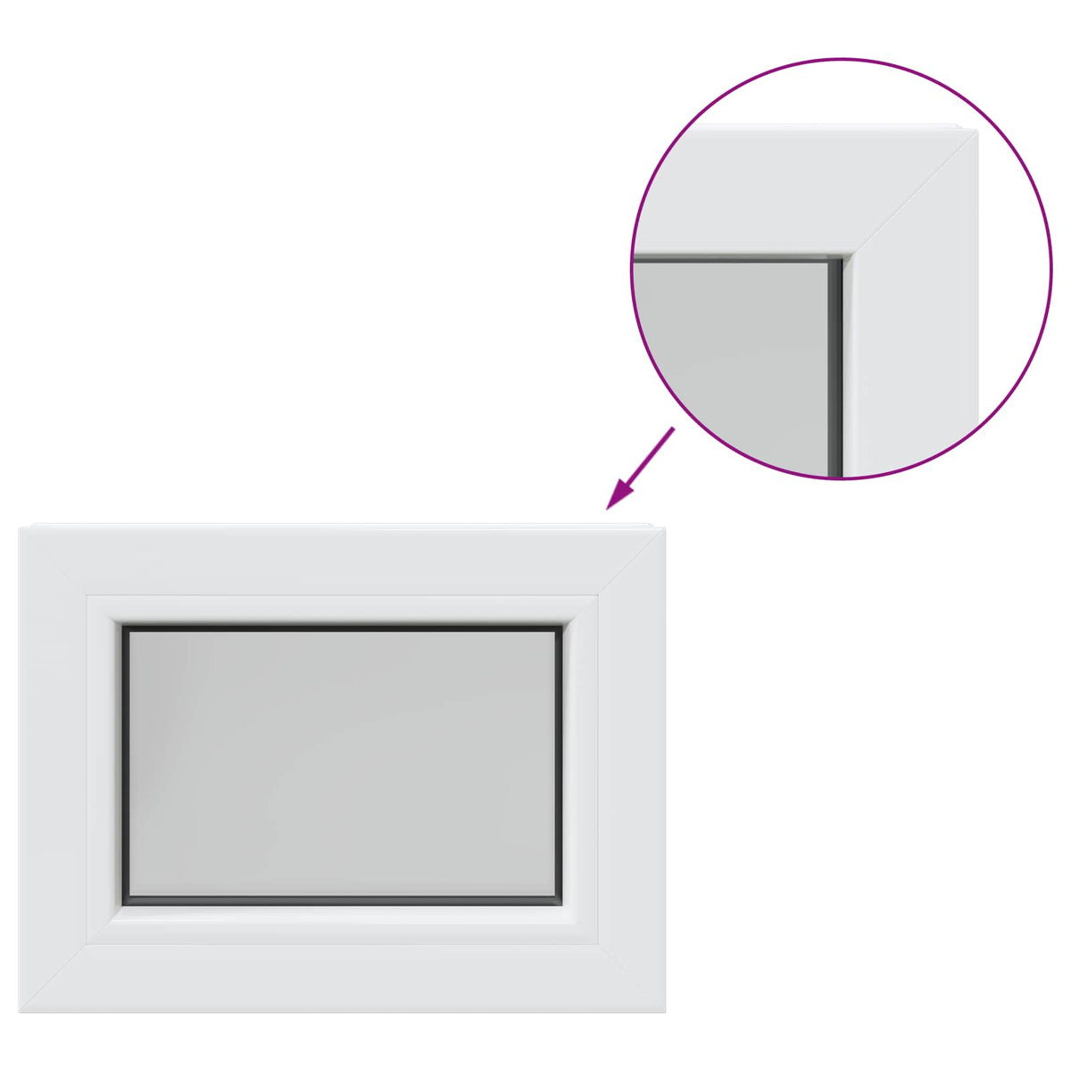 Cellar Window Internal Colour White RISOR 40 x 35 cm