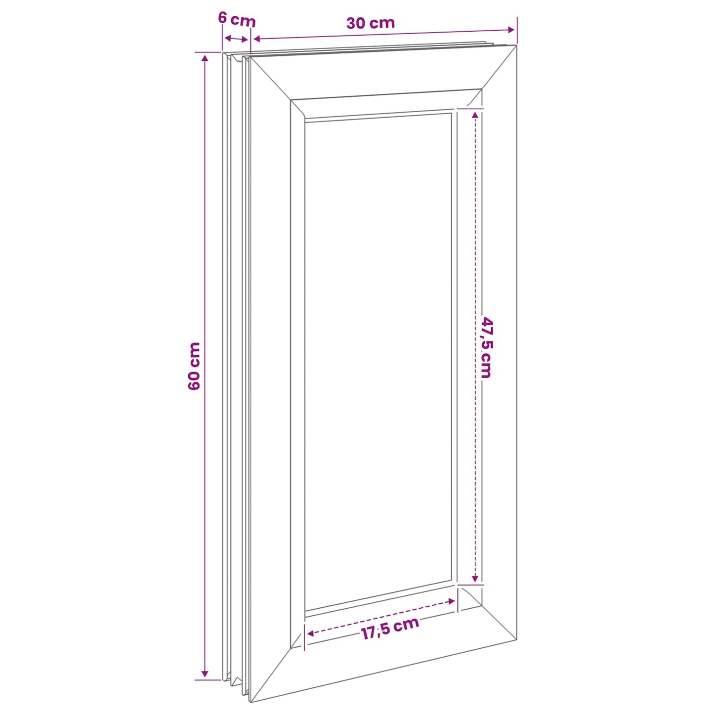 Cellar Window Internal Colour White RISOR 30 x 60 cm