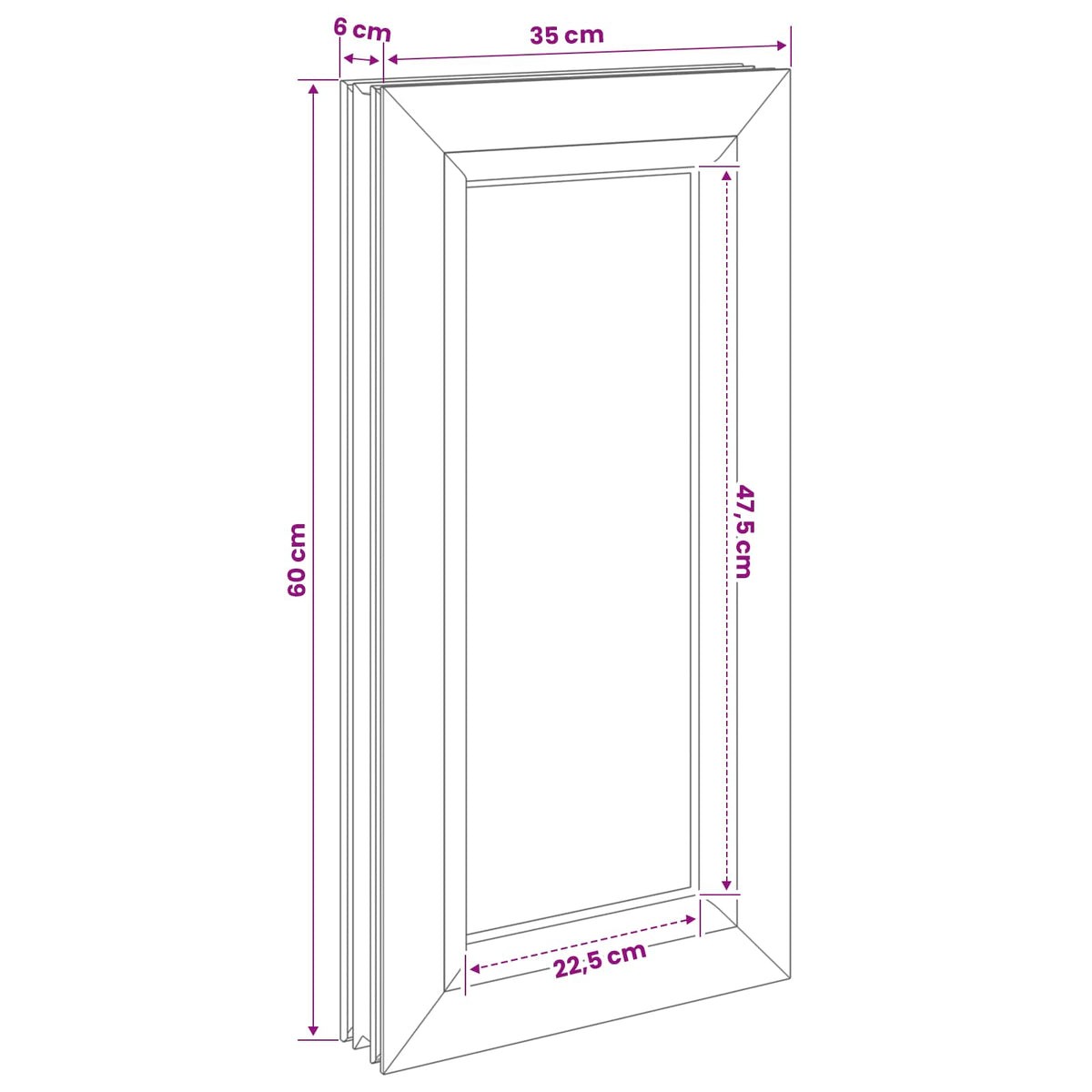 Cellar Window Internal Colour White RISOR 35 x 60 cm