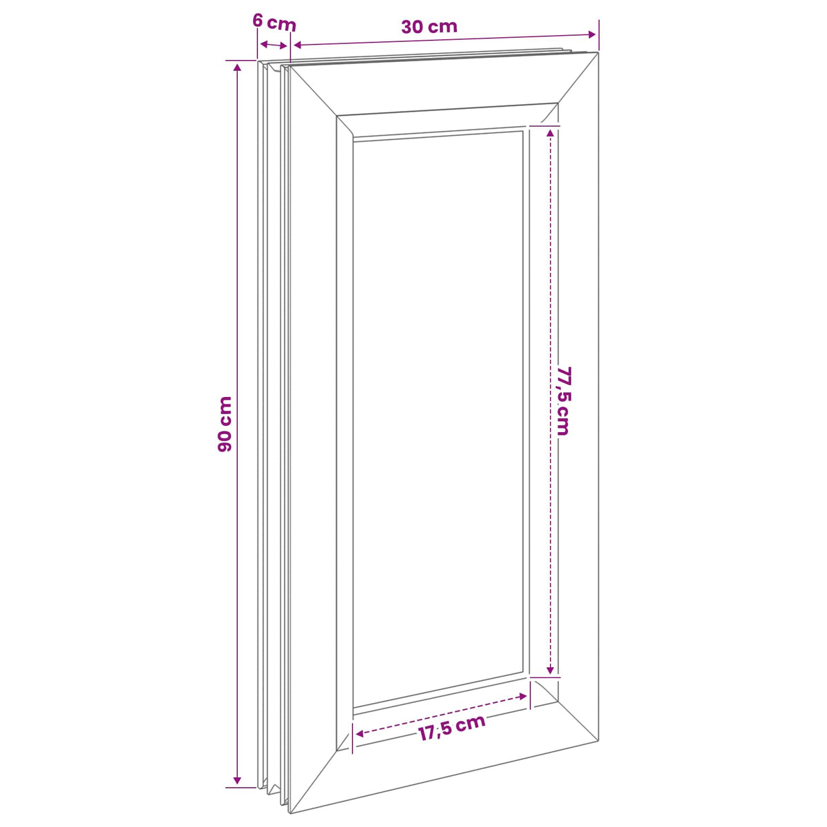 Cellar Window Internal Colour White RISOR 30 x 90 cm