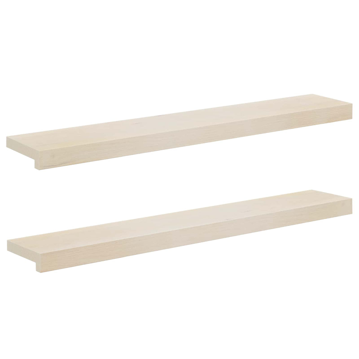 Window Sills 2 pcs White 100 x 15 x 2 cm Solid Oak Wood