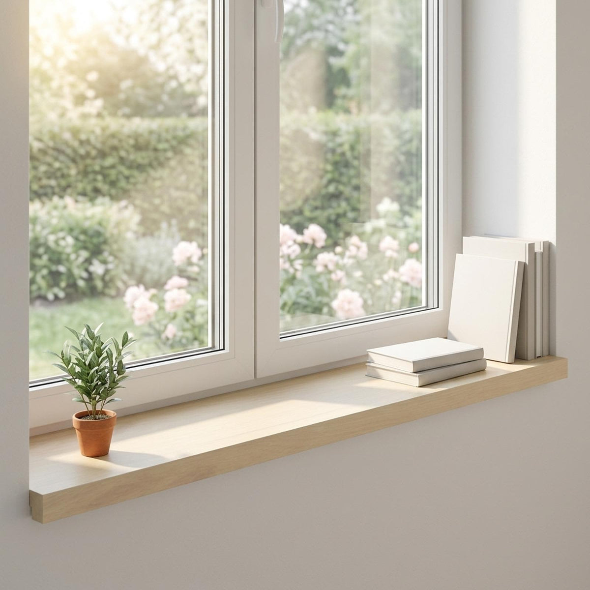 Window Sills 2 pcs White 80 x 30 x 2 cm Solid Oak Wood