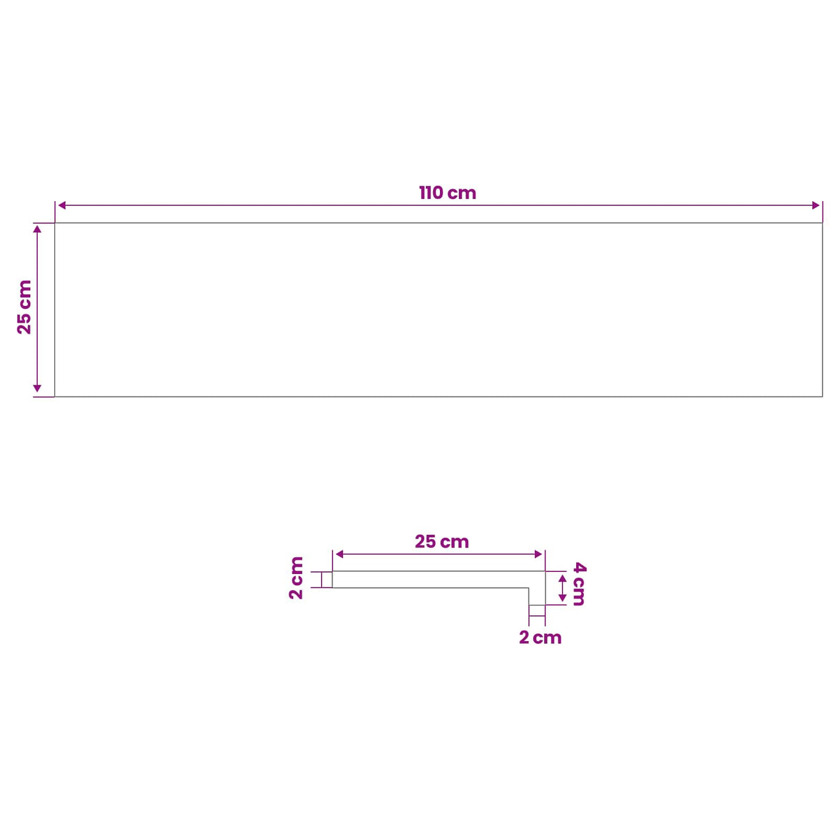 Window Sills 2 pcs White 110 x 25 x 2 cm Solid Oak Wood