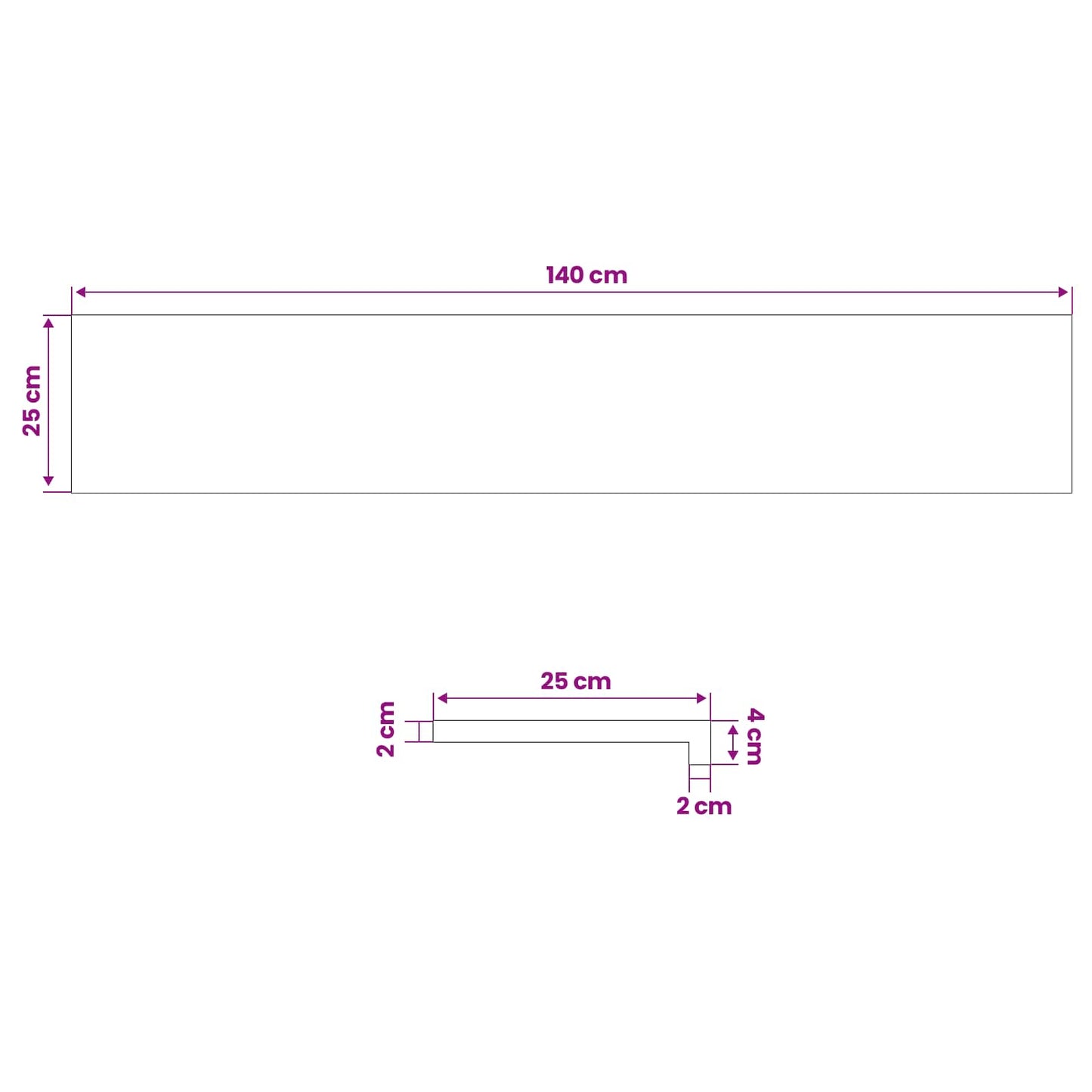 Window Sills 2 pcs White 140 x 25 x 2 cm Solid Oak Wood