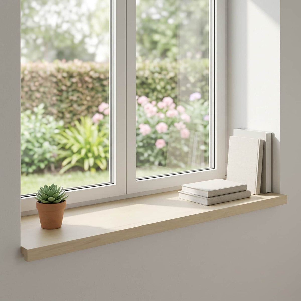Window Sills 2 pcs White 100 x 40 x 2 cm Solid Oak Wood