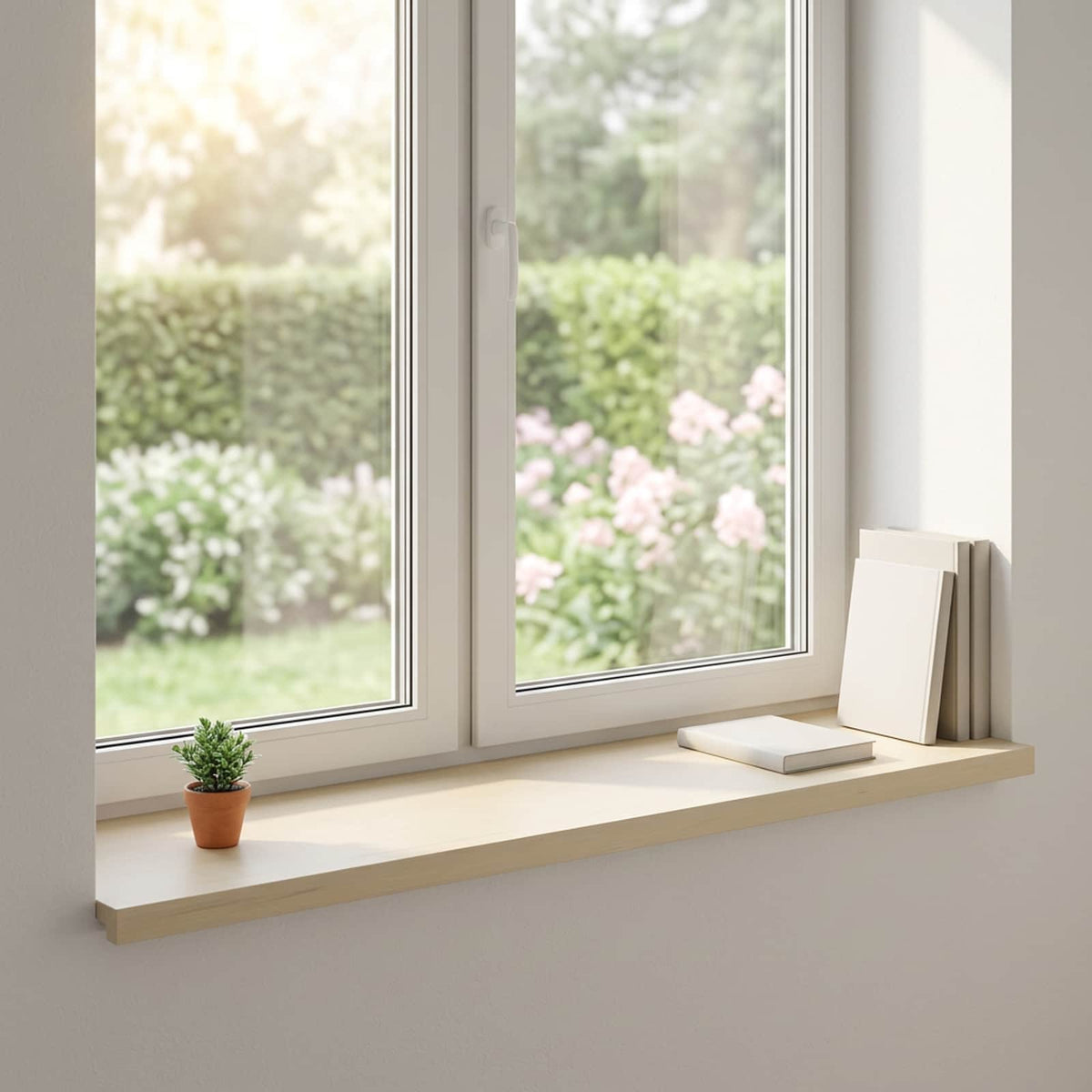Window Sills 2 pcs White 110 x 40 x 2 cm Solid Oak Wood